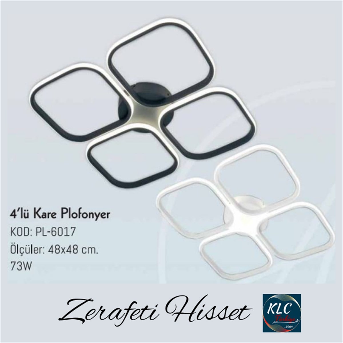 ASL4'lü Kare Plofonyer Avize