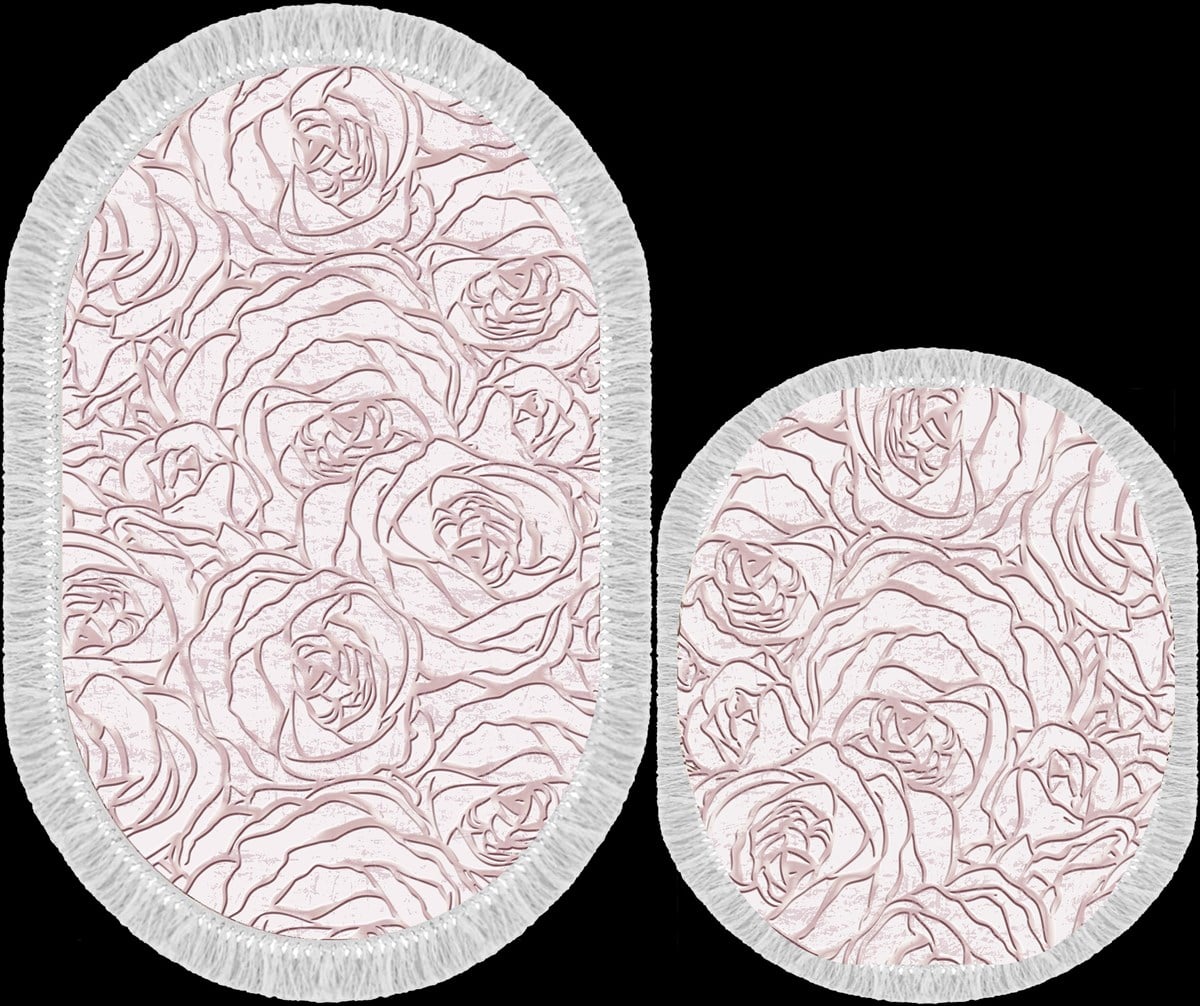 Seroni Pırıltı Oval İkili Banyo Halısı  Ebat:60*150 KK:0380