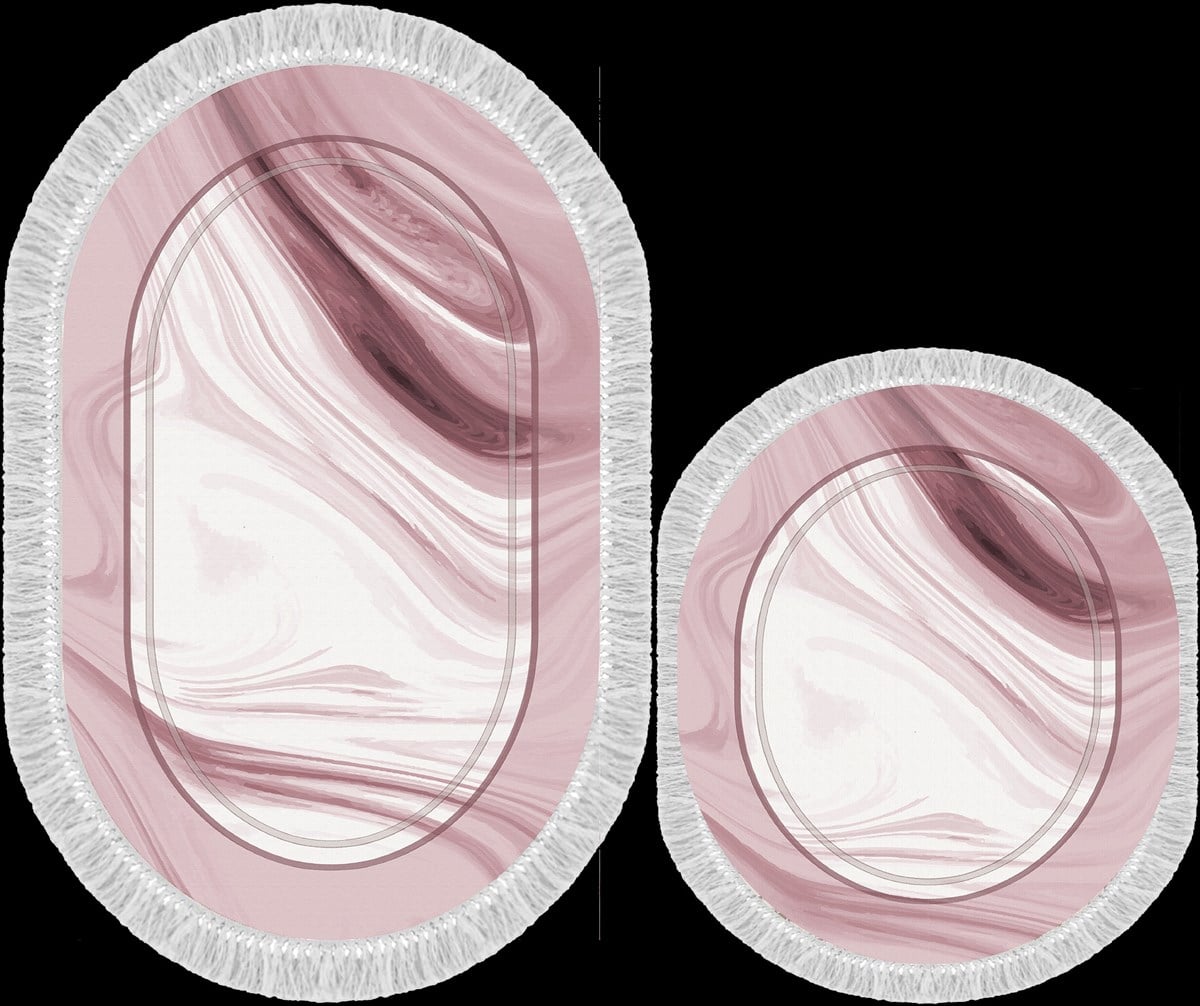 Seroni Pırıltı Oval İkili Banyo Halısı  Ebat:60*150 KK:0383