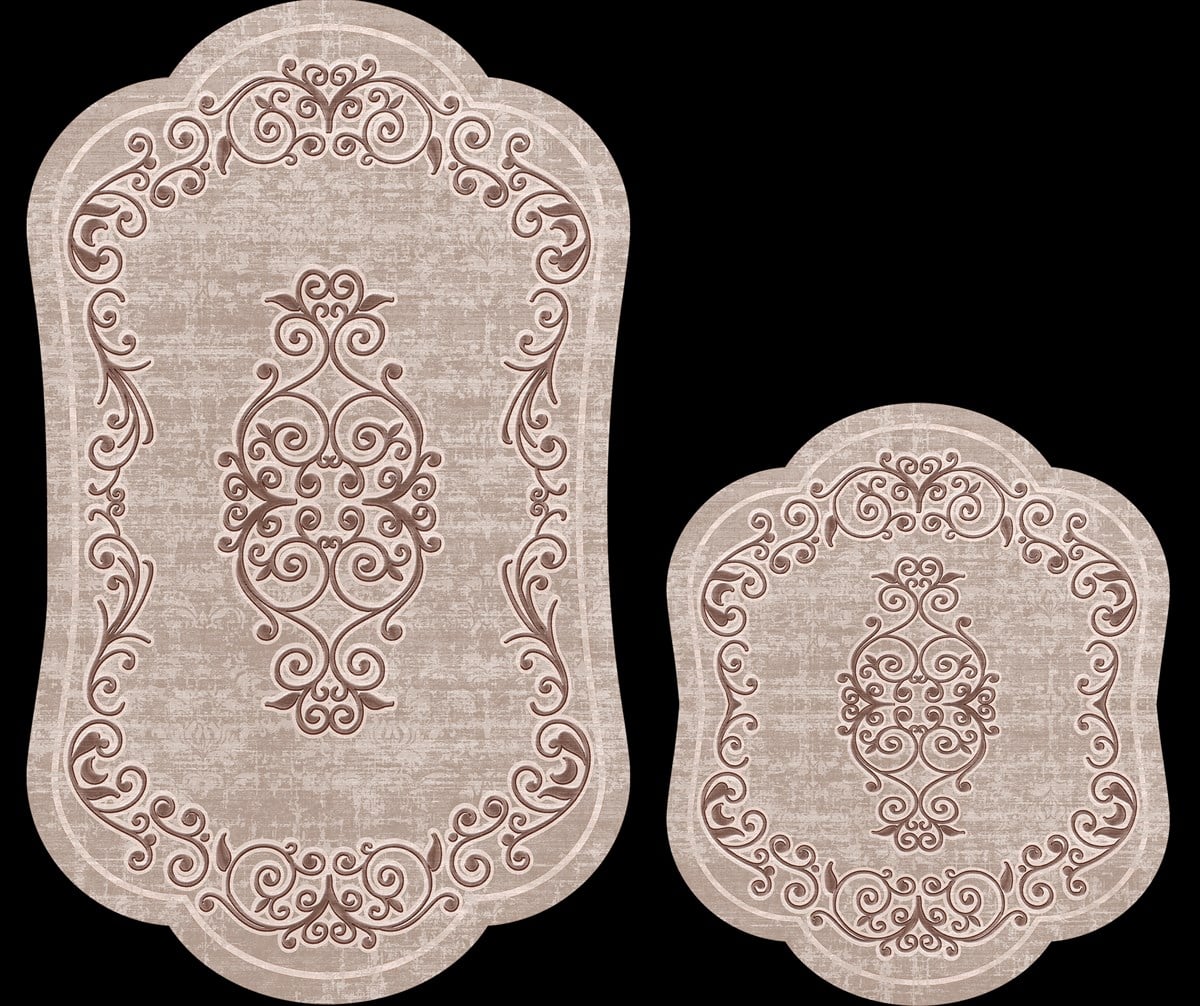 Seroni Pırıltı Oval İkili Banyo Halısı  Ebat:60*150 KK:0387