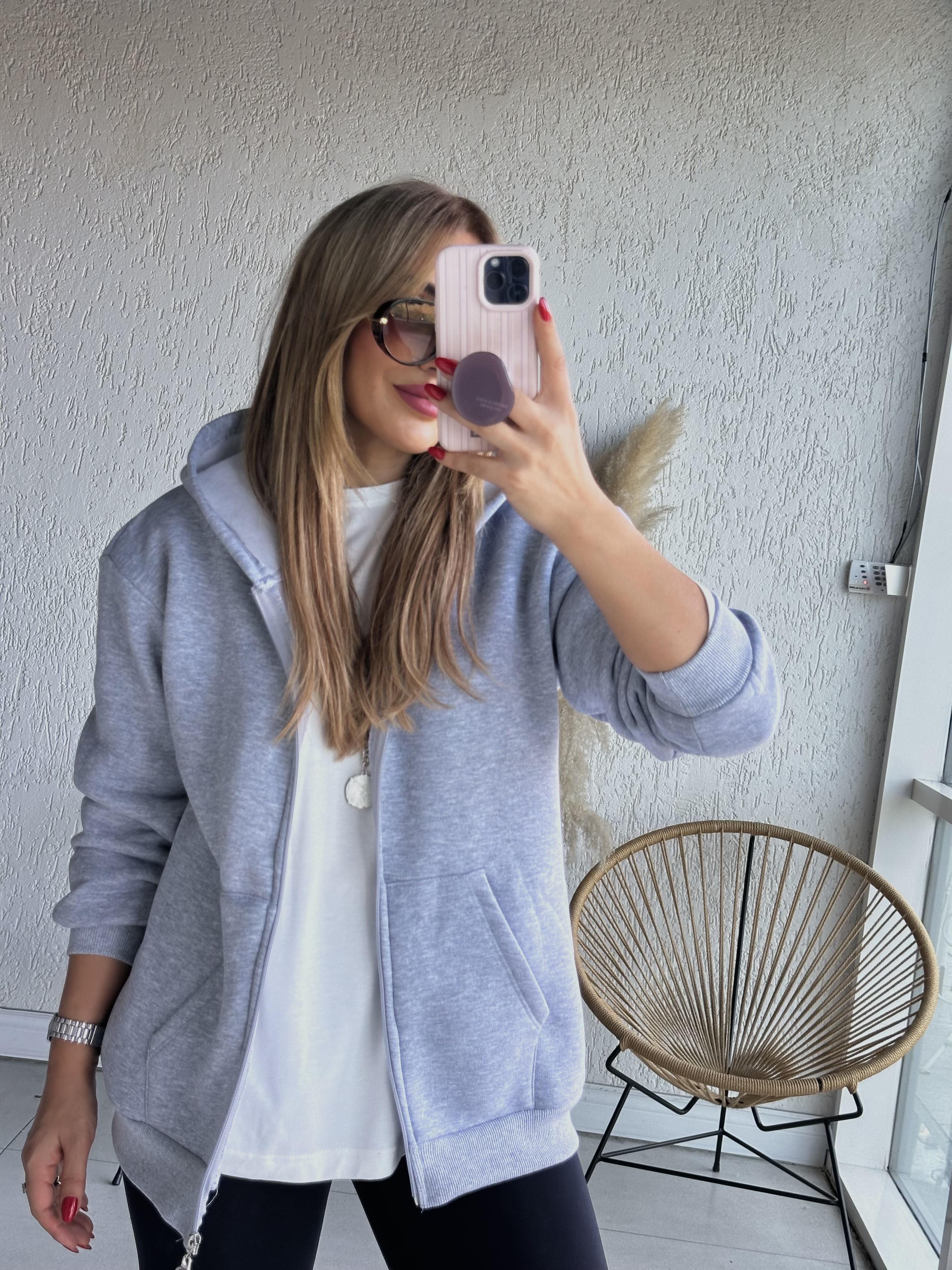 Gri Sweat Hırka
