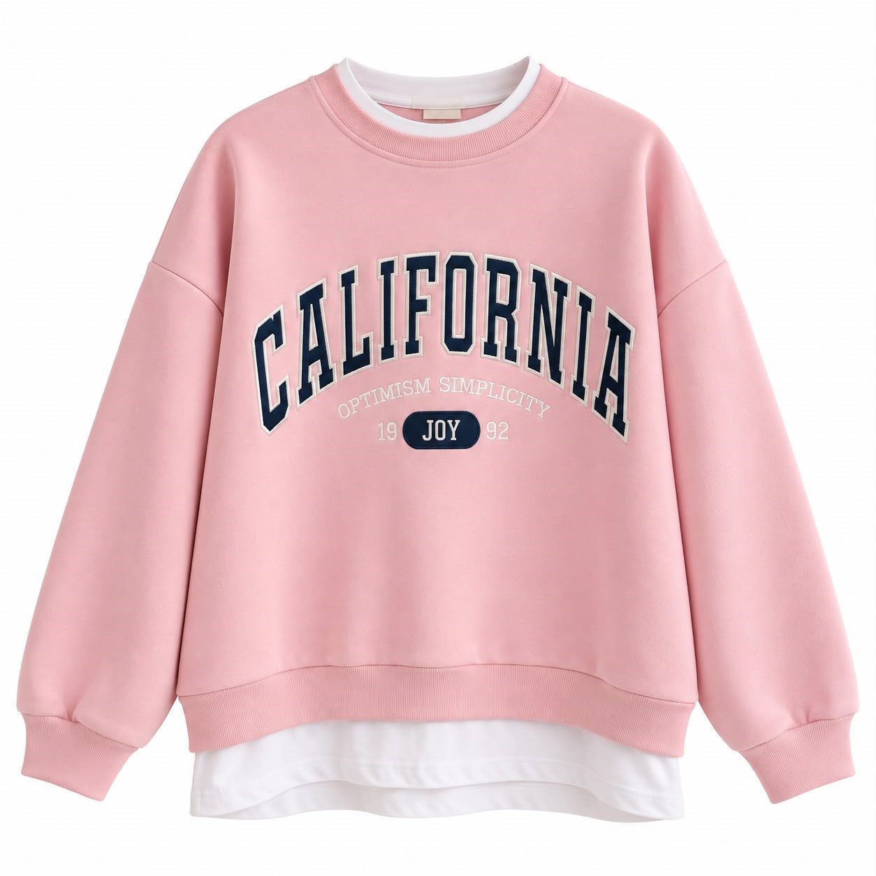Pembe California Nakışlı Sweat
