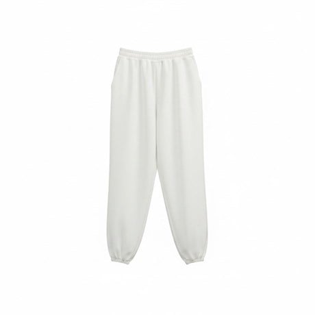 Beyaz Oversize Paça Lastikli Eşofman