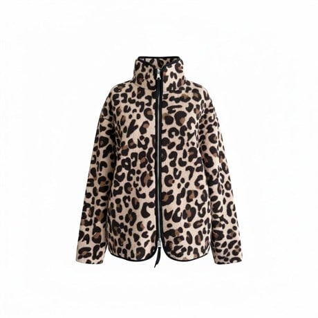 Leopar Desenli Polar Ceket 