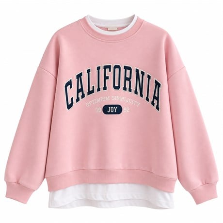 Pembe California Nakışlı Sweat