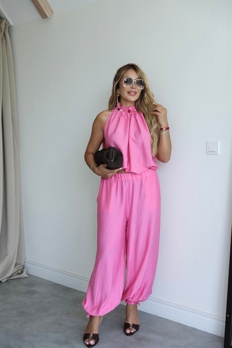 Pembe Şalvar Bluz Takım