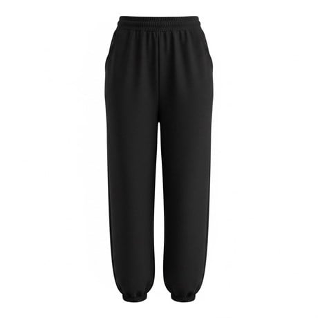 Siyah Oversize Paça Lastikli Eşofman