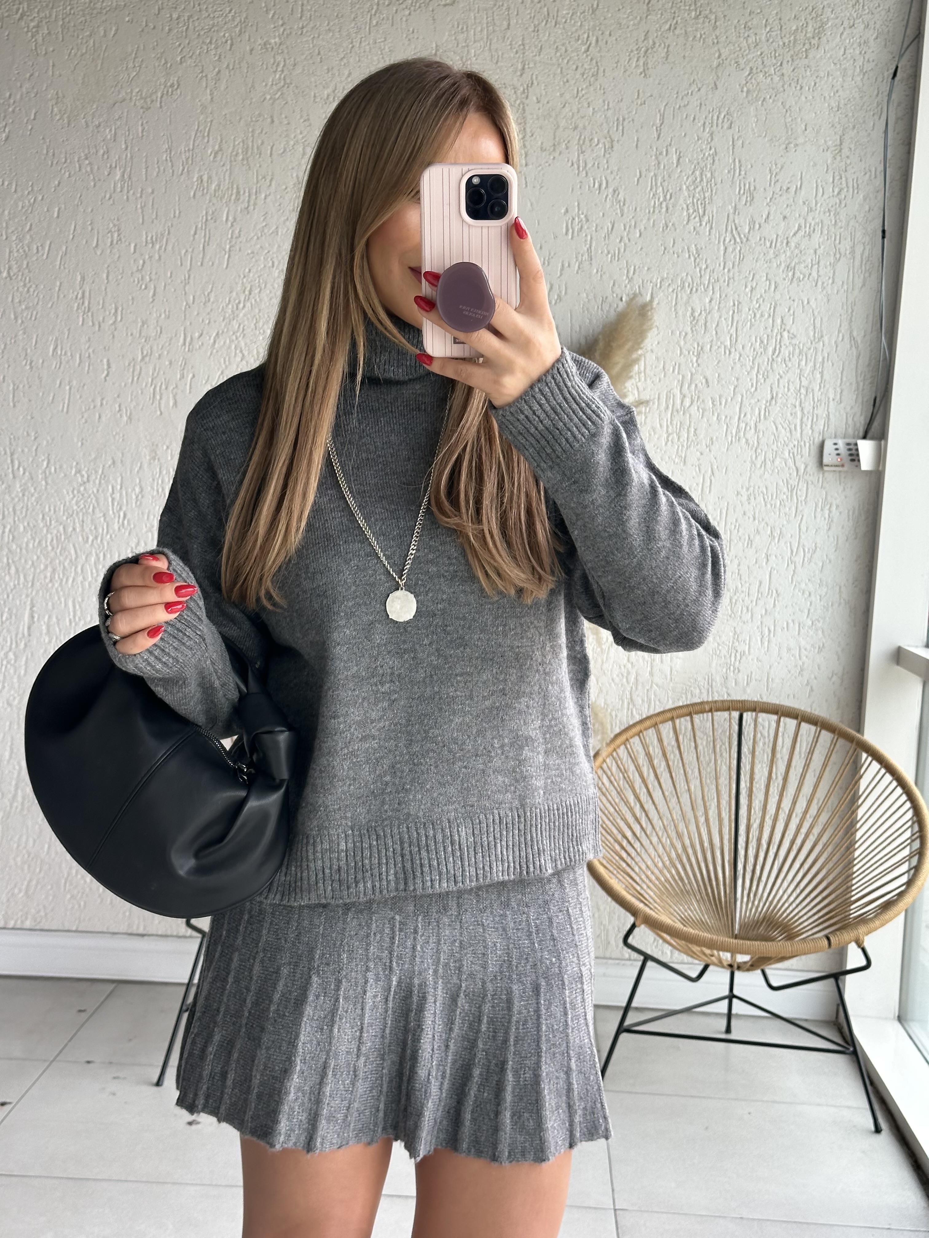 Antrasit Balıkçı Triko Takım 