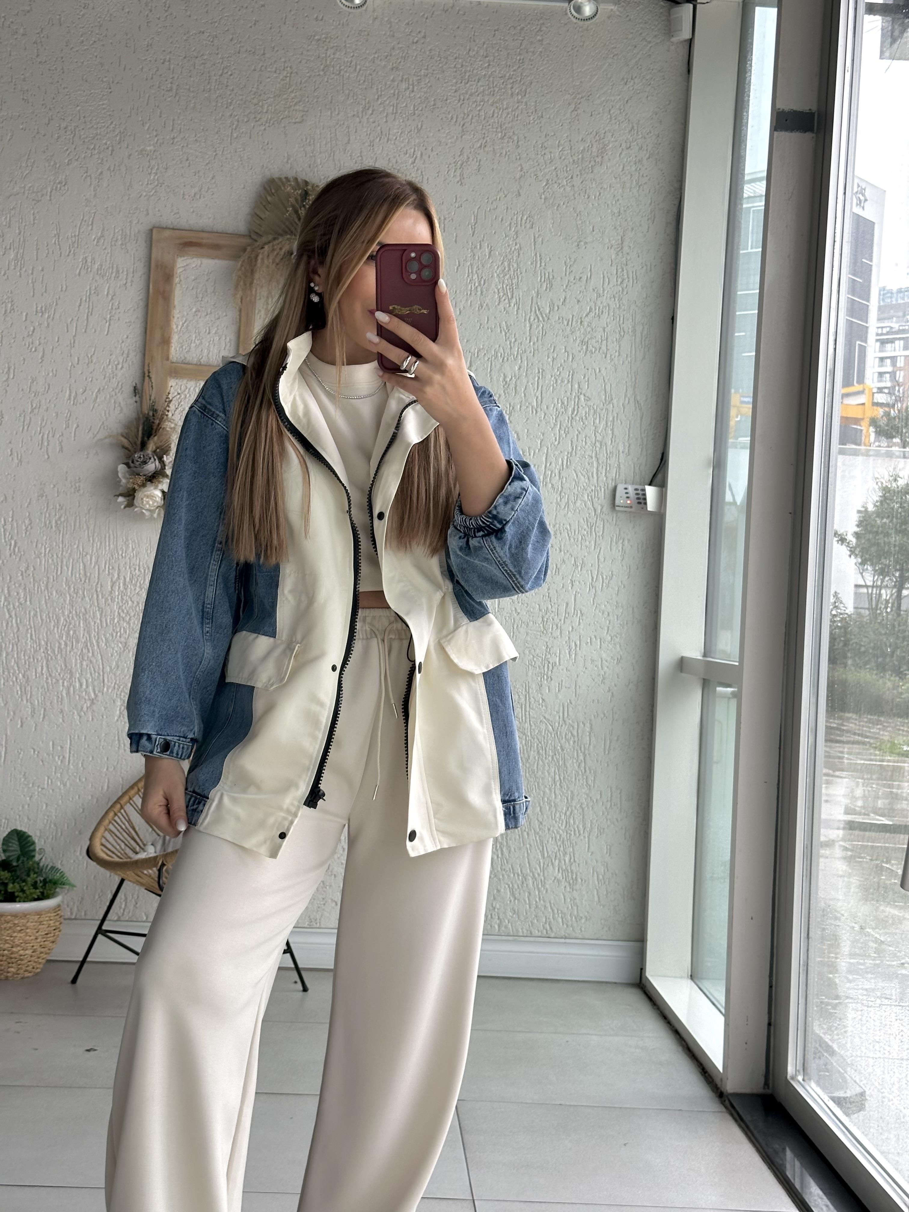 Bej Garnili Jean Trençkot