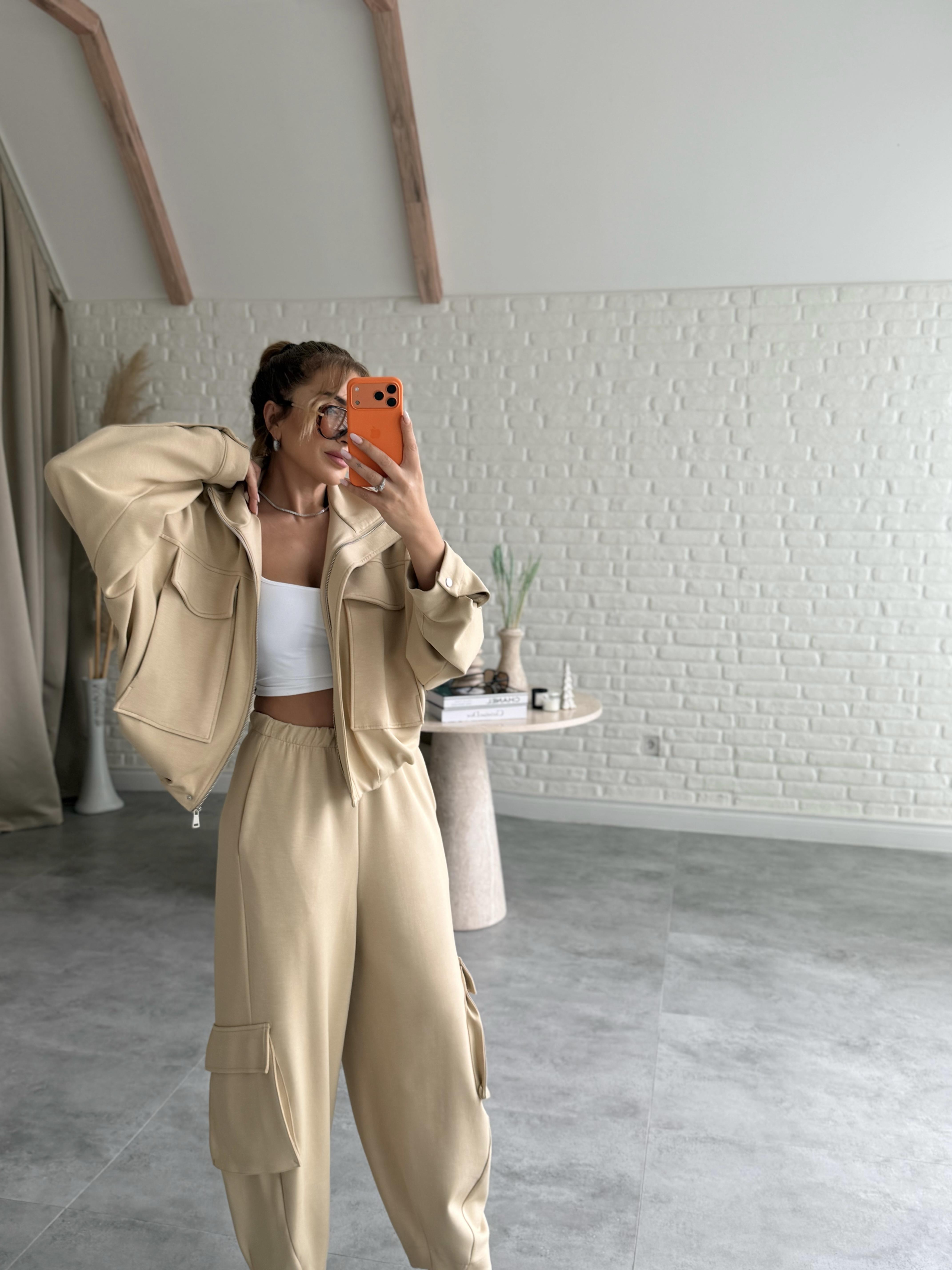 Bej Tasarım Oversize Takım