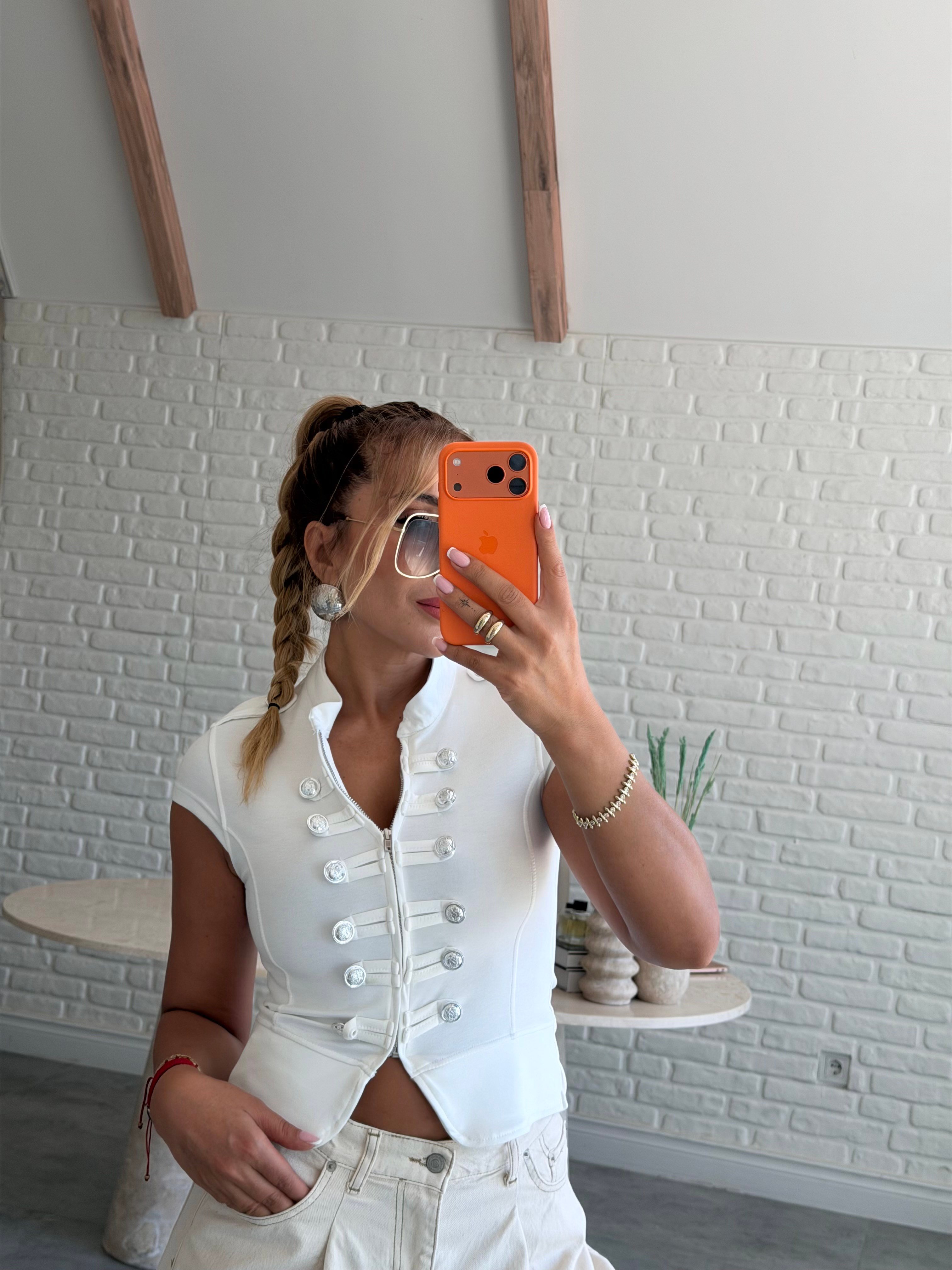 Beyaz Apoletli Yelek