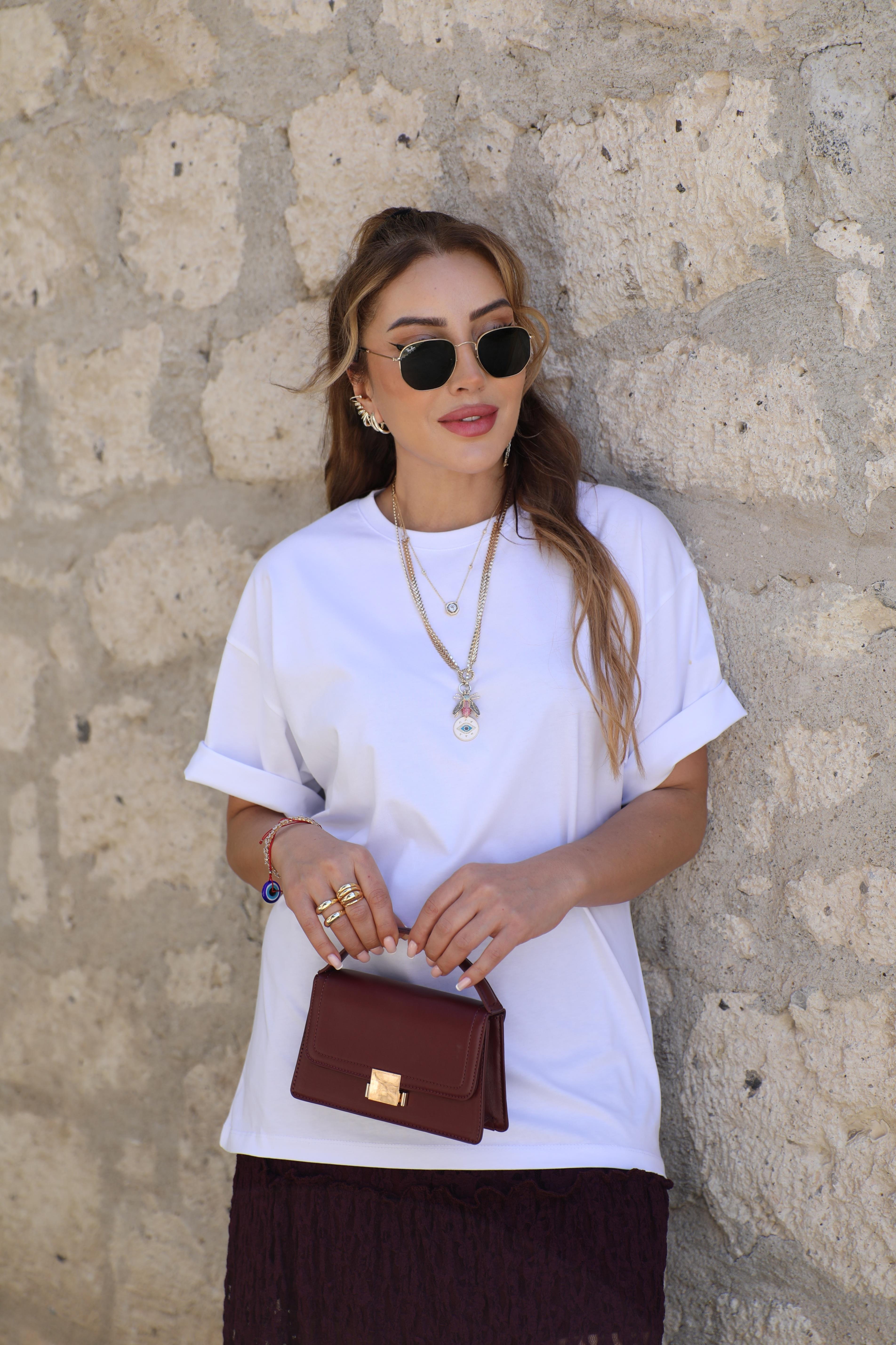 Beyaz Kısa Kollu Basic T-shirt