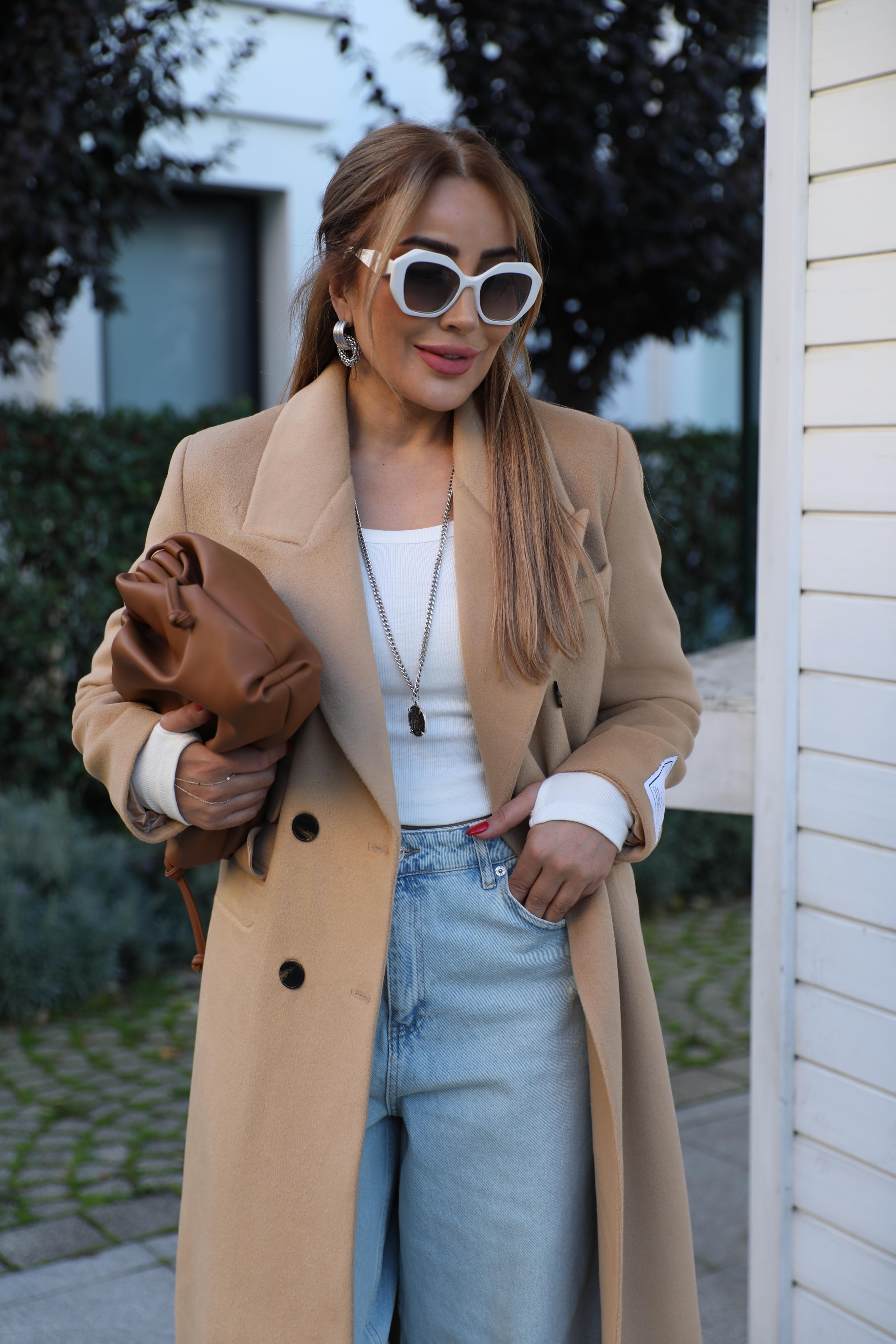 Camel Arma Detaylı Kaban