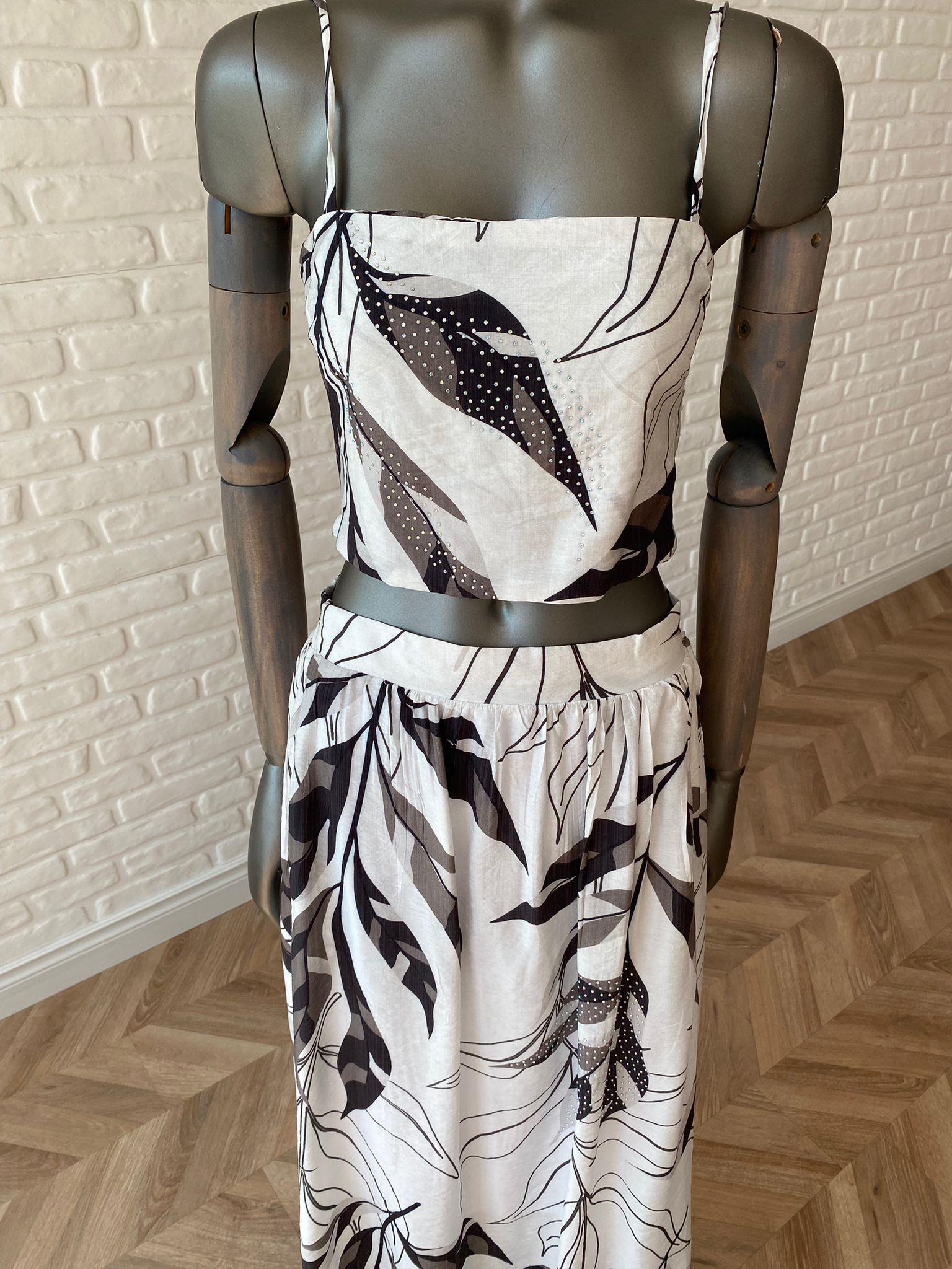 Desenli Orj. Etek Crop Takım