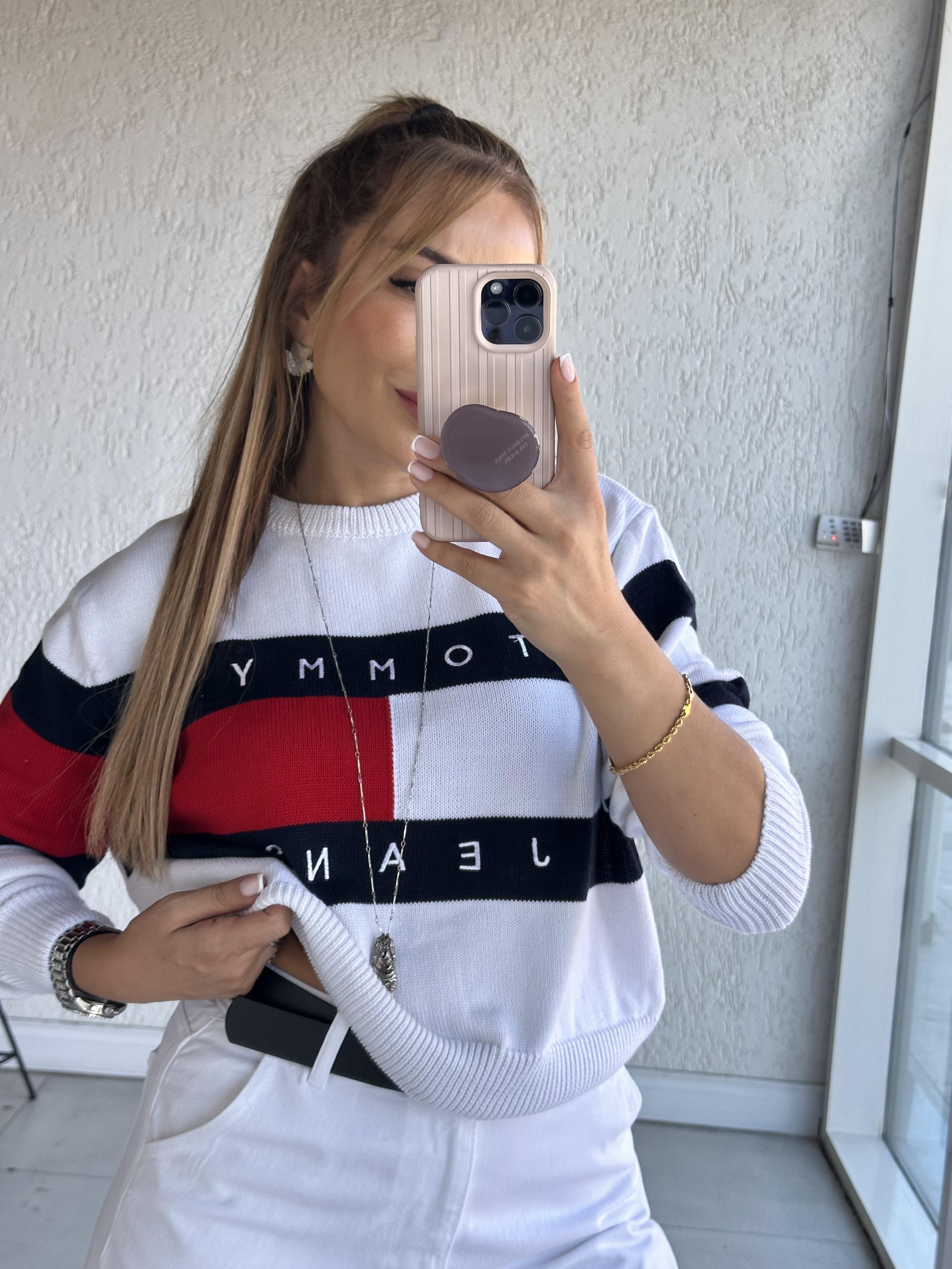 Ekru Nakışlı Triko