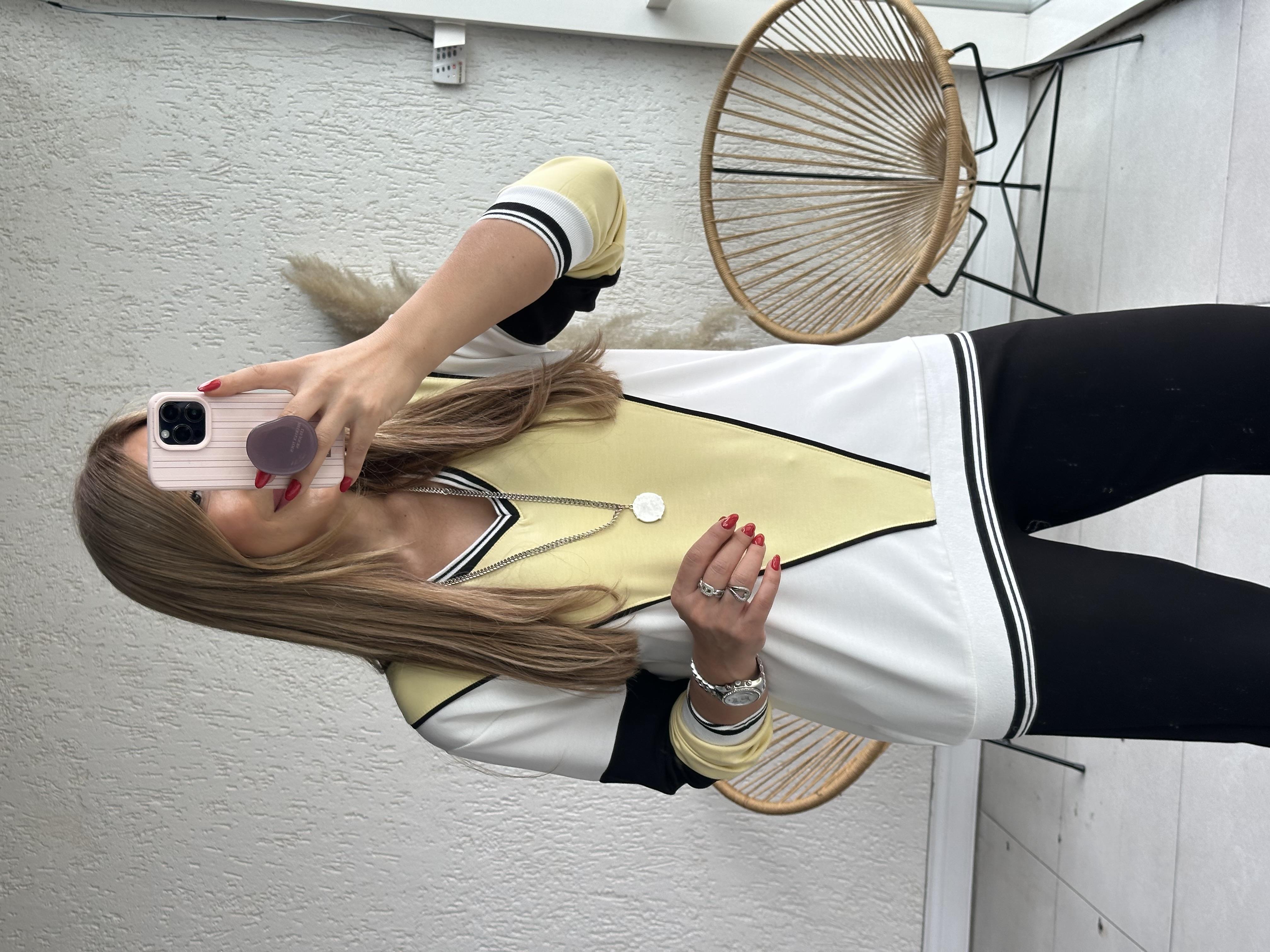 Ekru Sarı Detaylı Takım