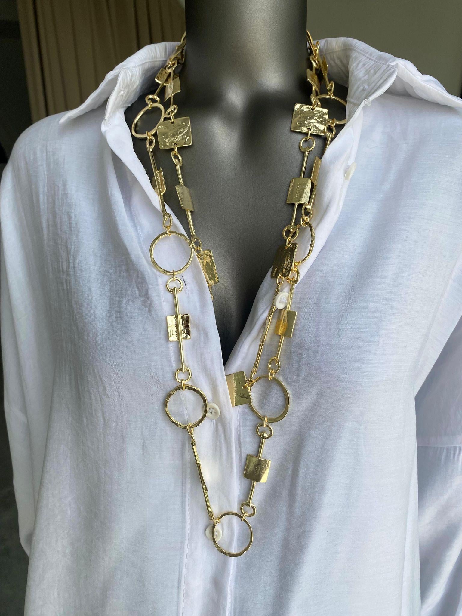 Gold Halka Detaylı İkili Kolye