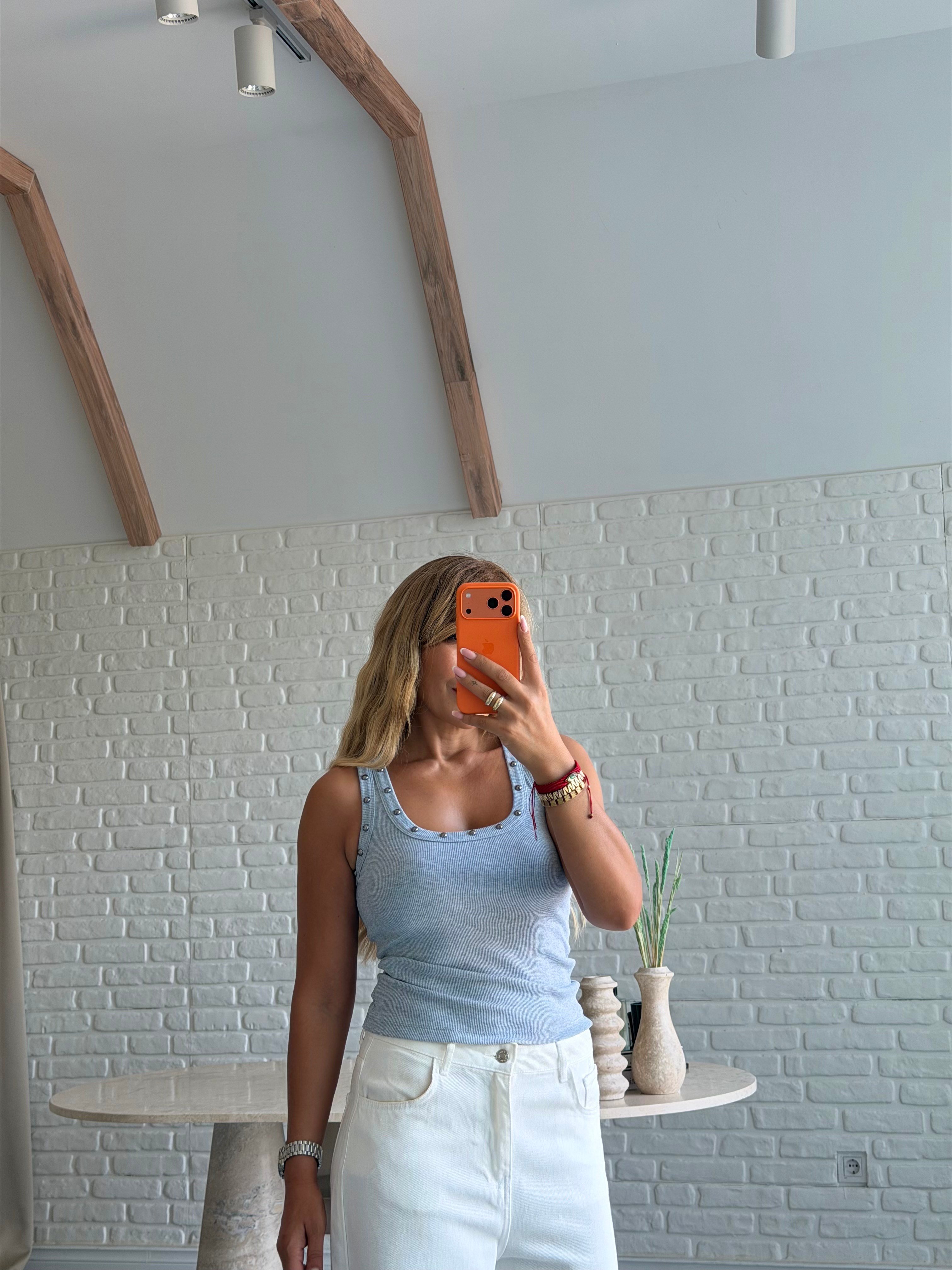 Gri Zımbalı Fitilli Atlet