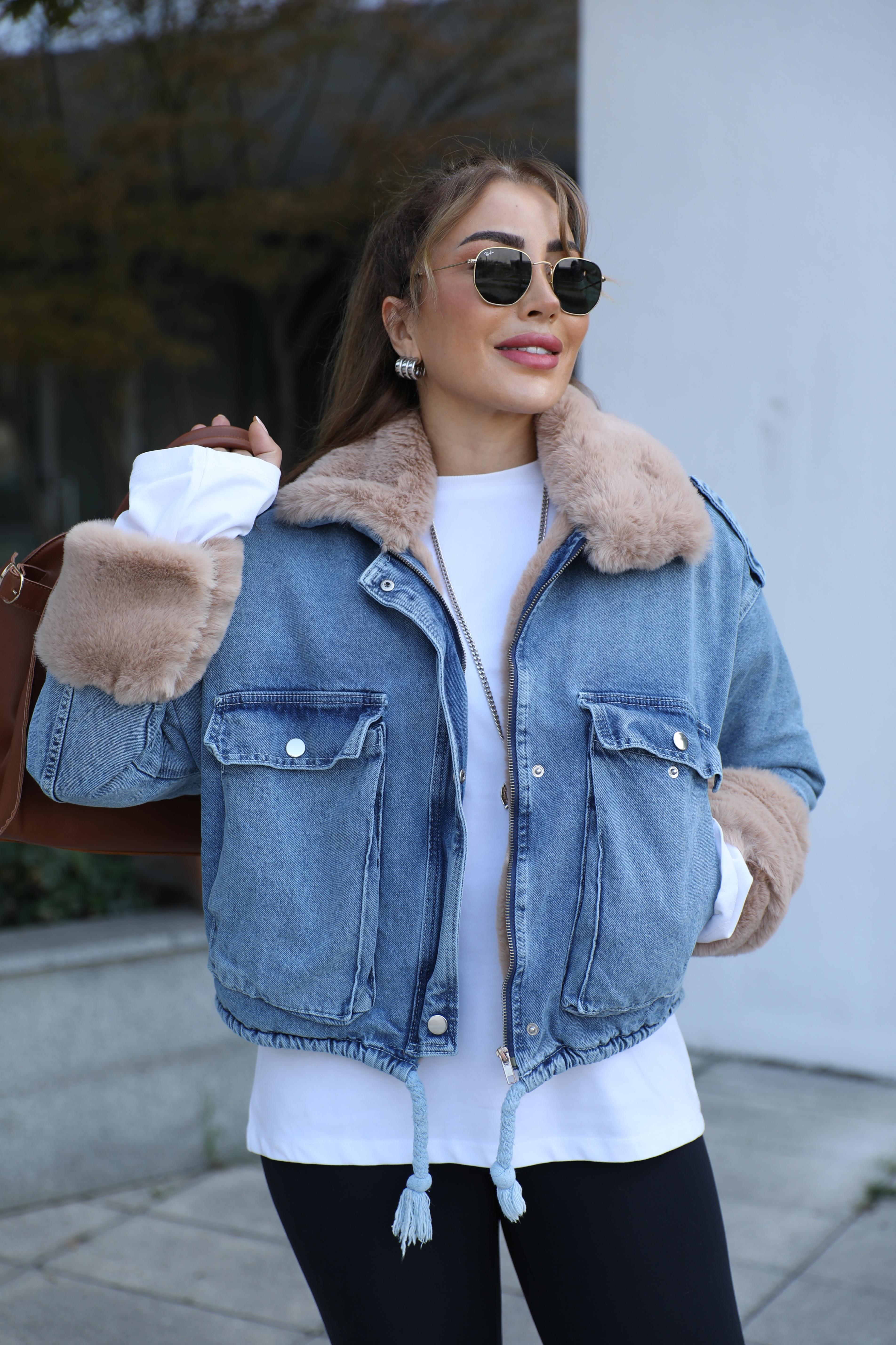 Jean Bej Kürk Detaylı Mont