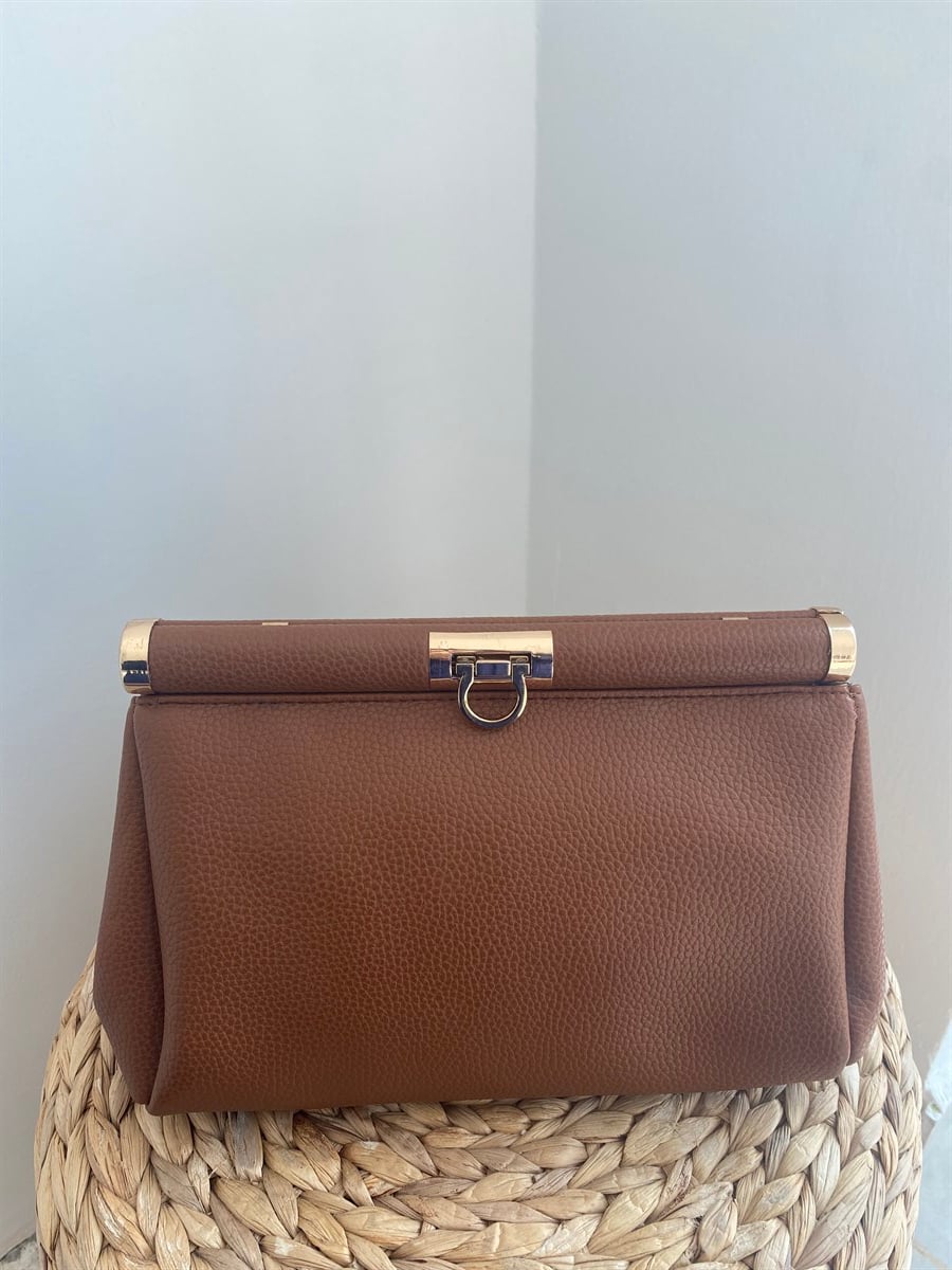 Kadın Clutch Kahverengi El Çanta