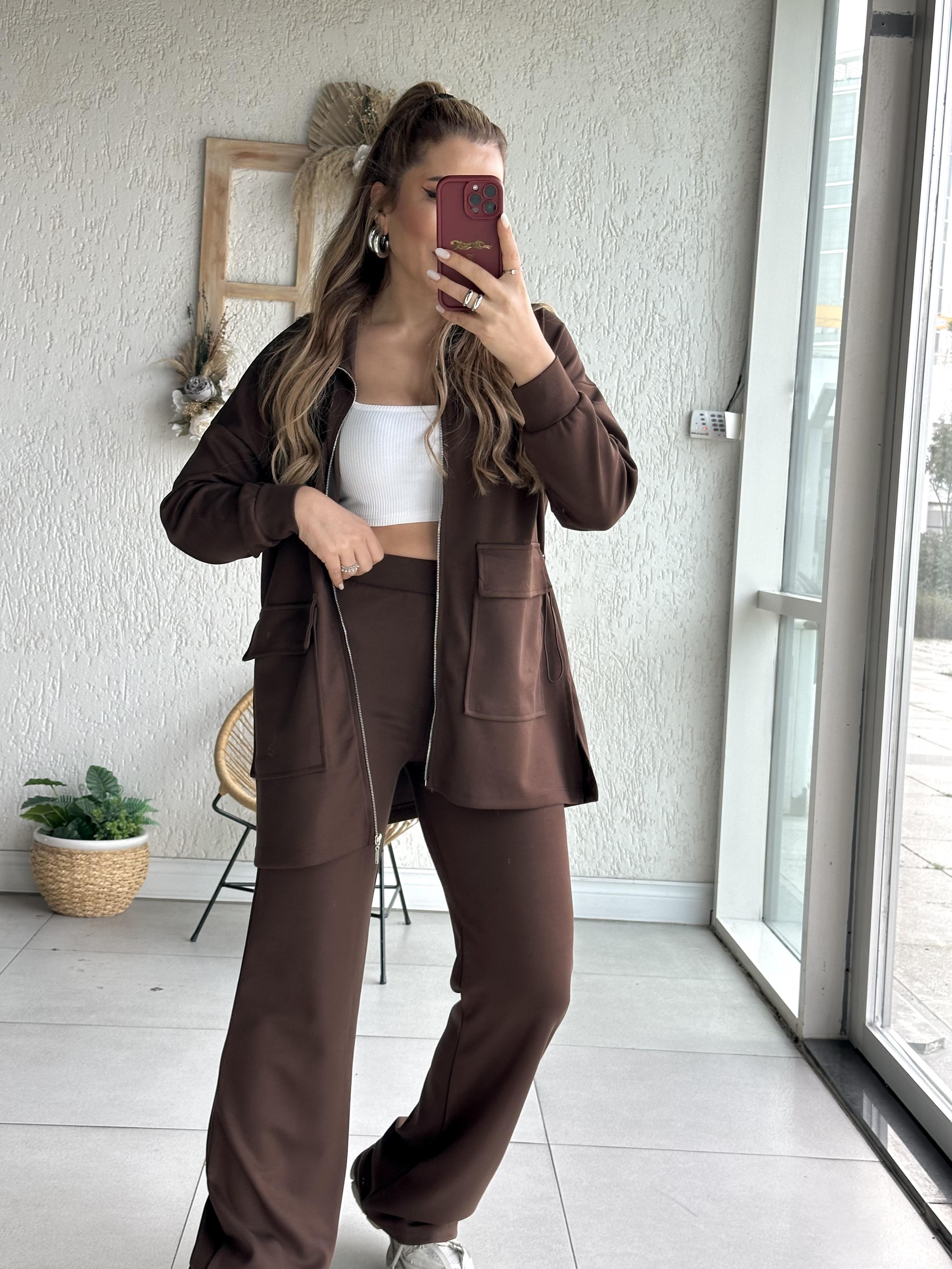 Kahve Hırkalı Takım