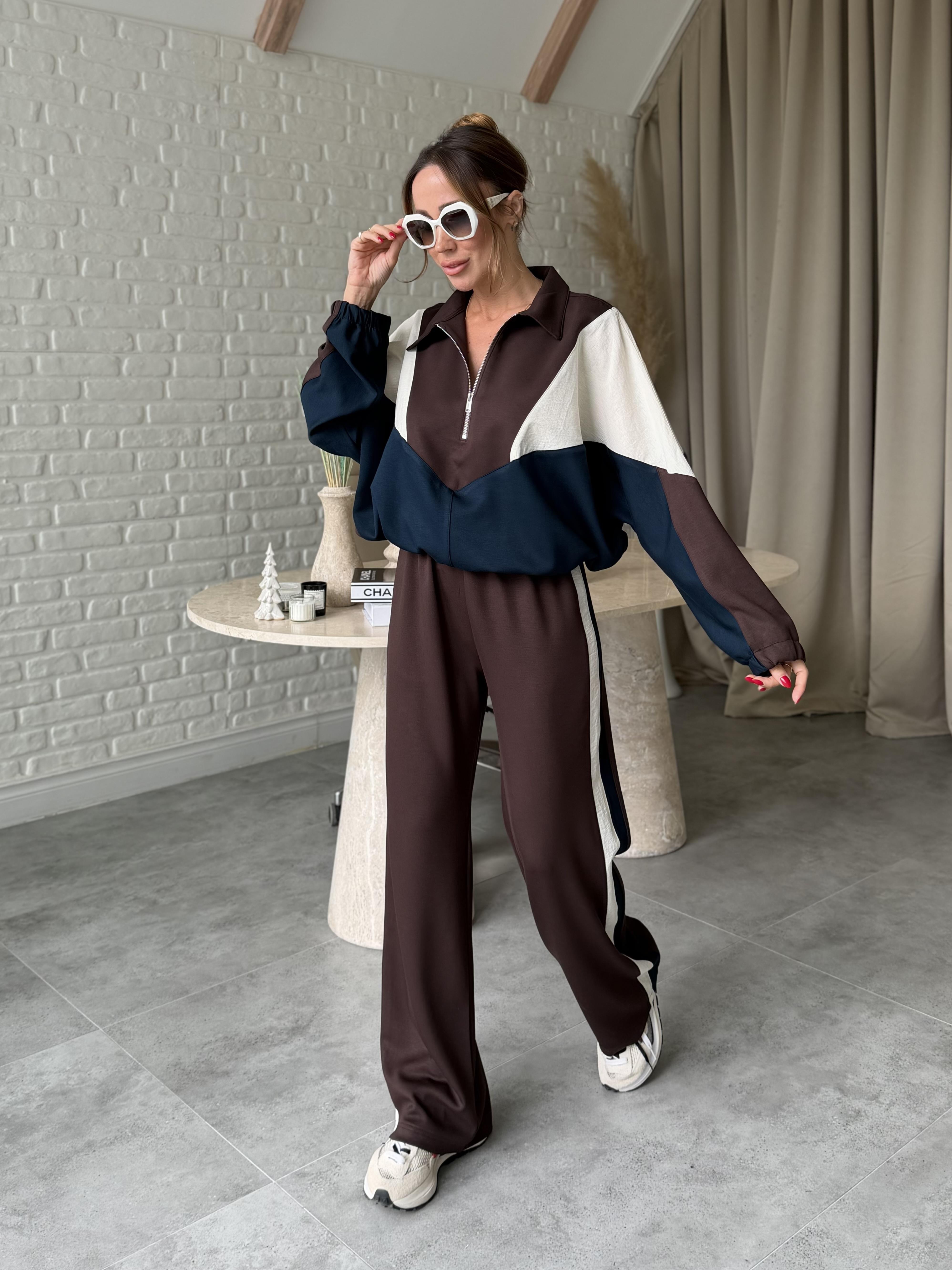 Kahve Krem Paraşüt Detay Modal Takım