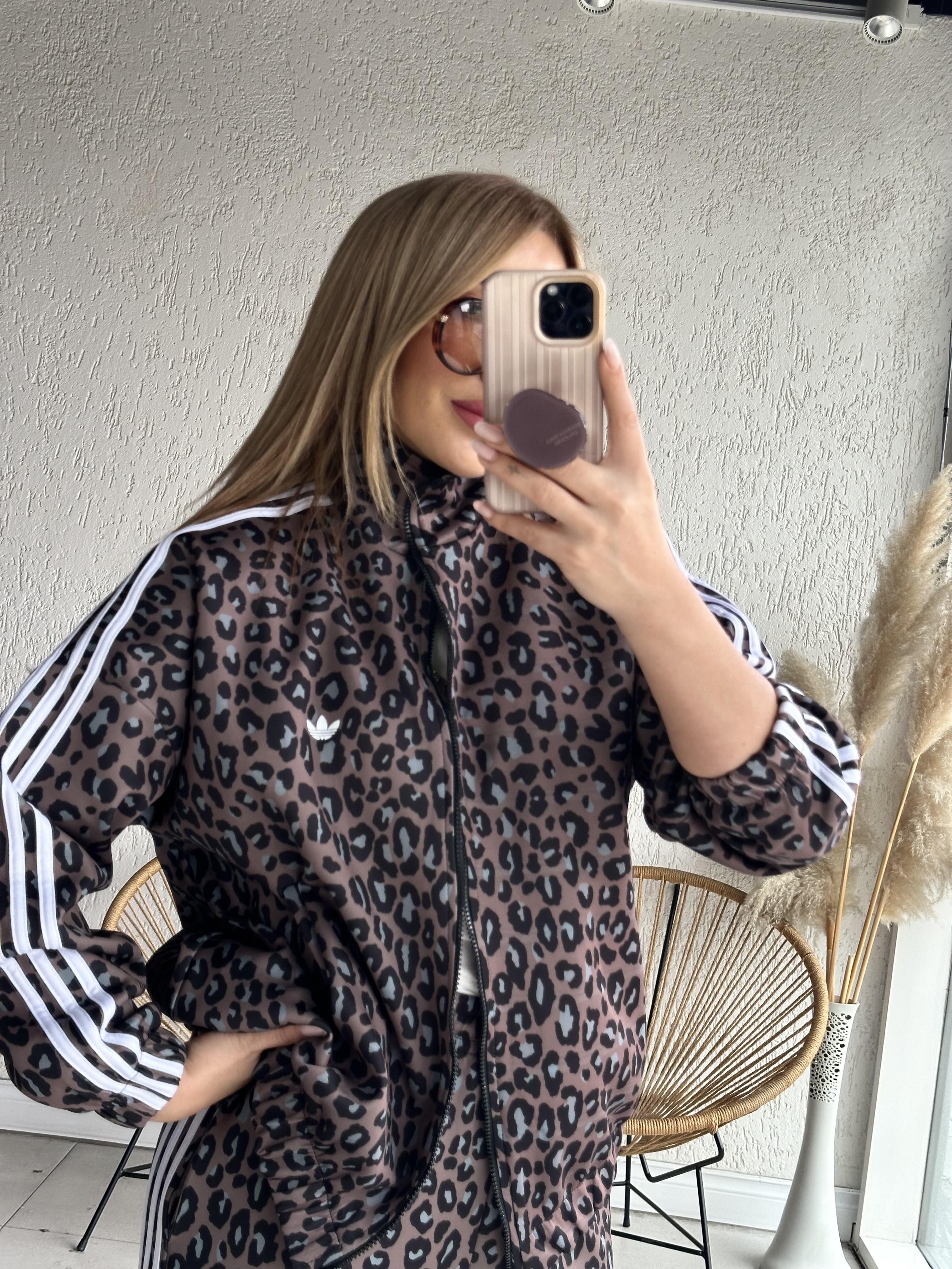 Kahve Leopar Desenli Ceket