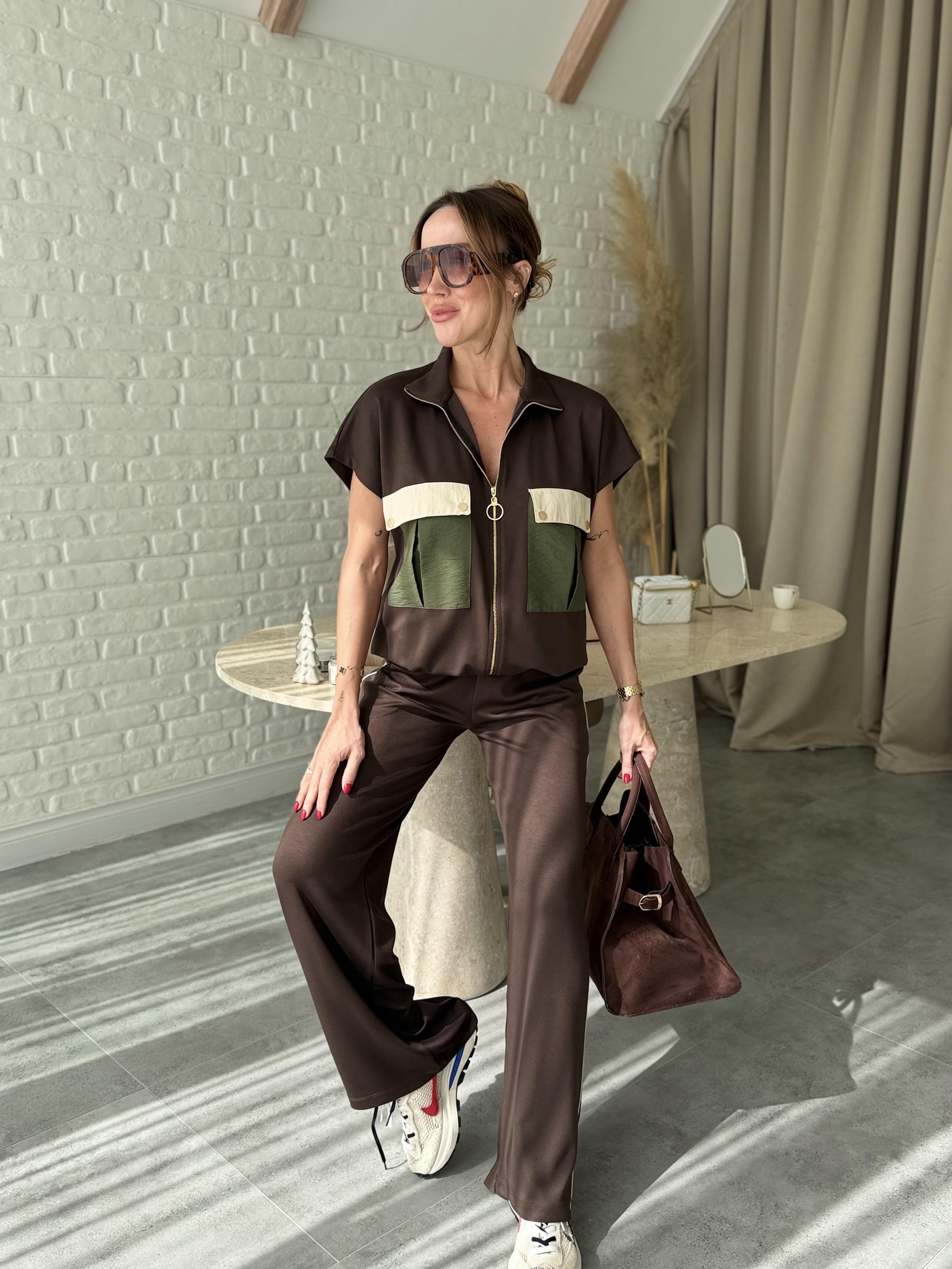 Kahve Paraşüt Cepli Modal Takım