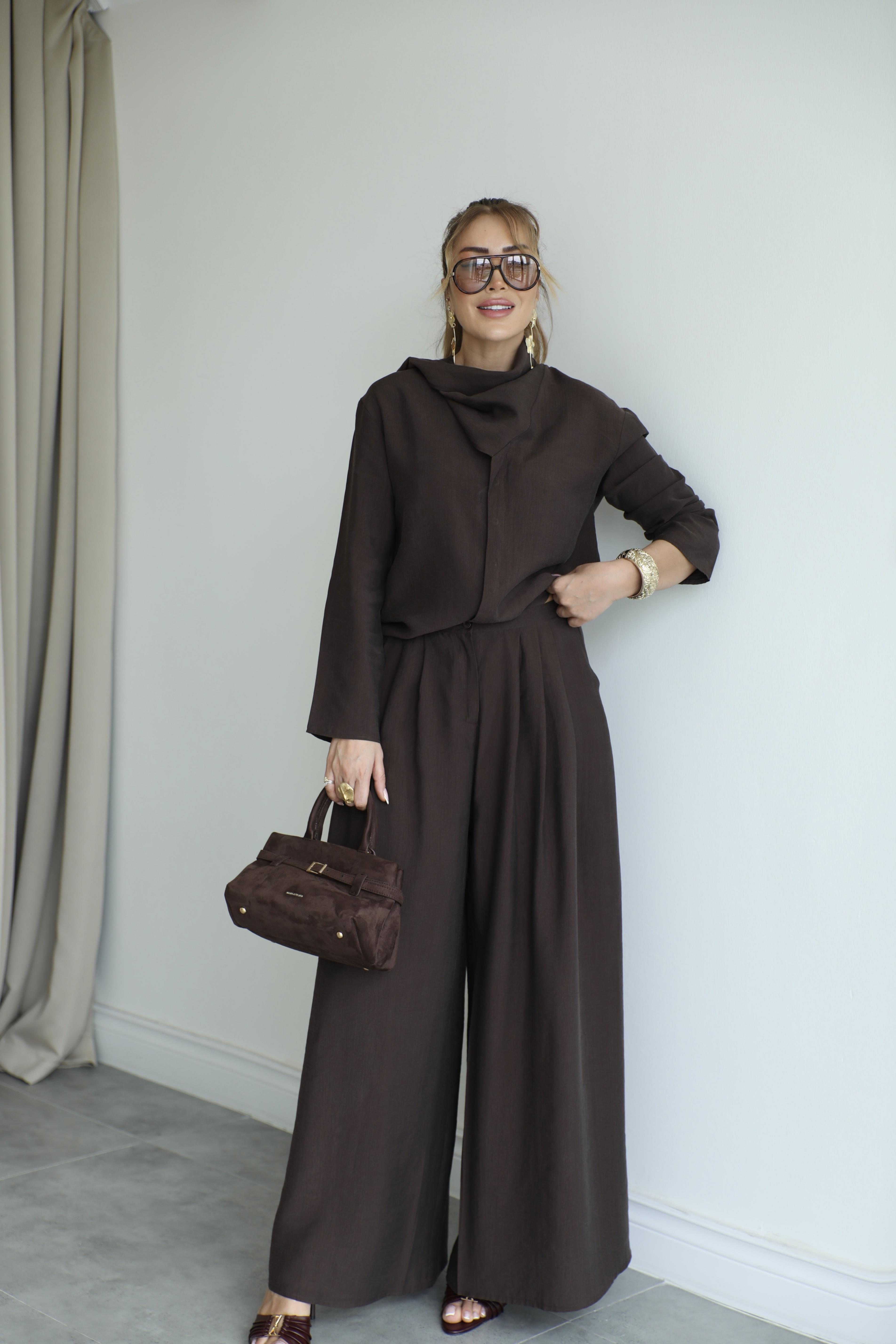 Kahve Şallı Takım