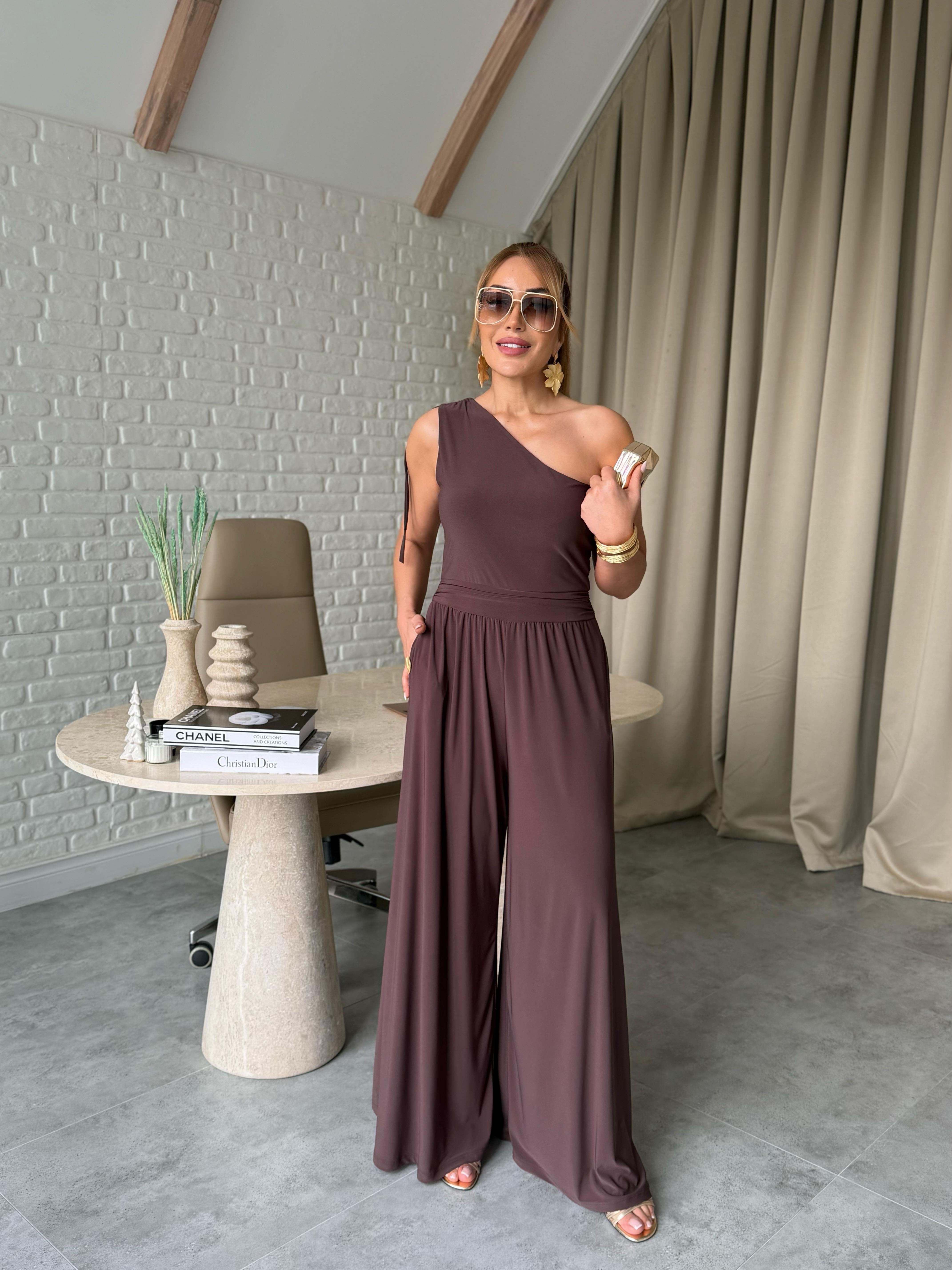 Kahve Tek Omuz Tulum