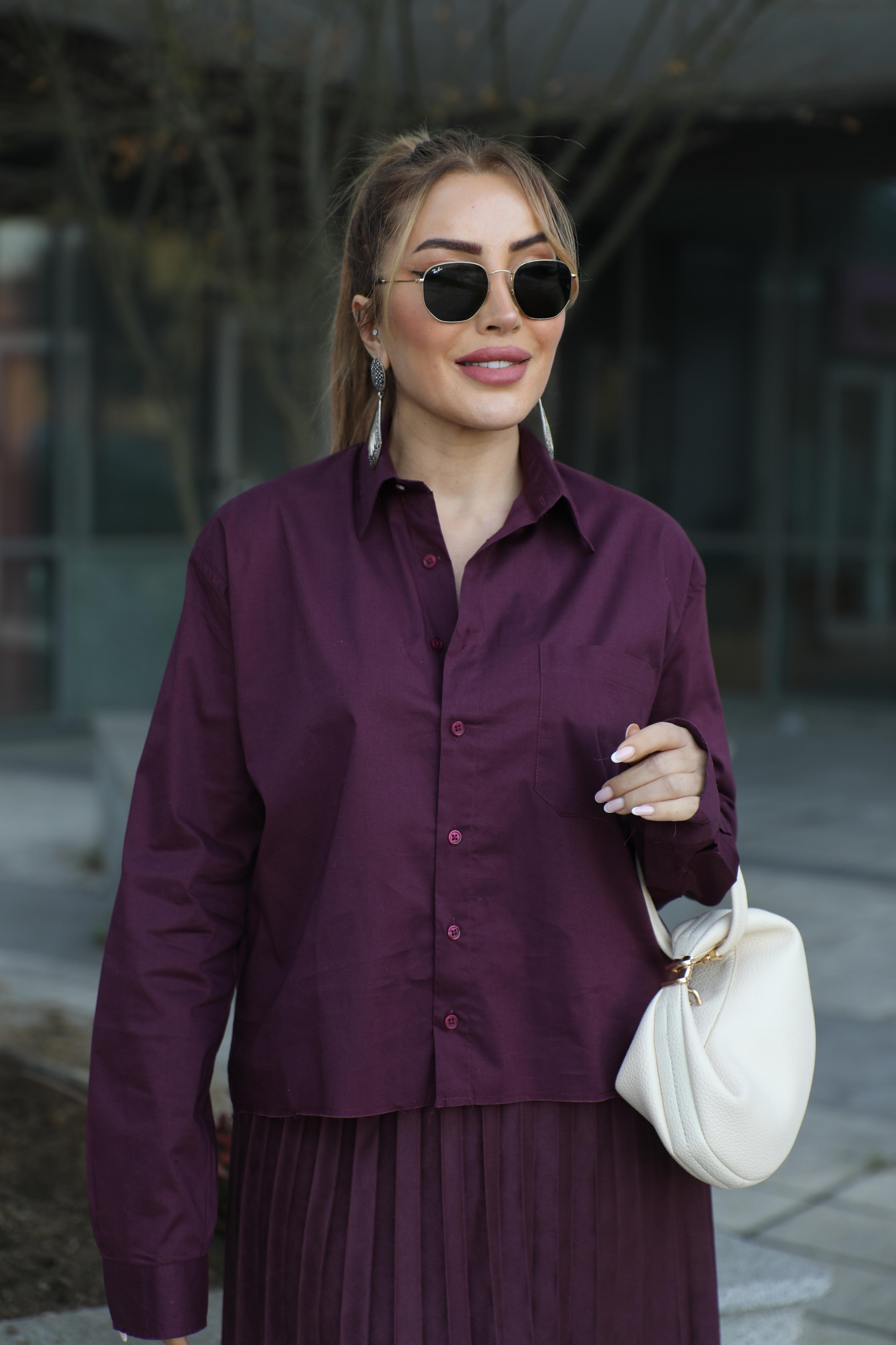 Koyu Mürdüm Gömlek 