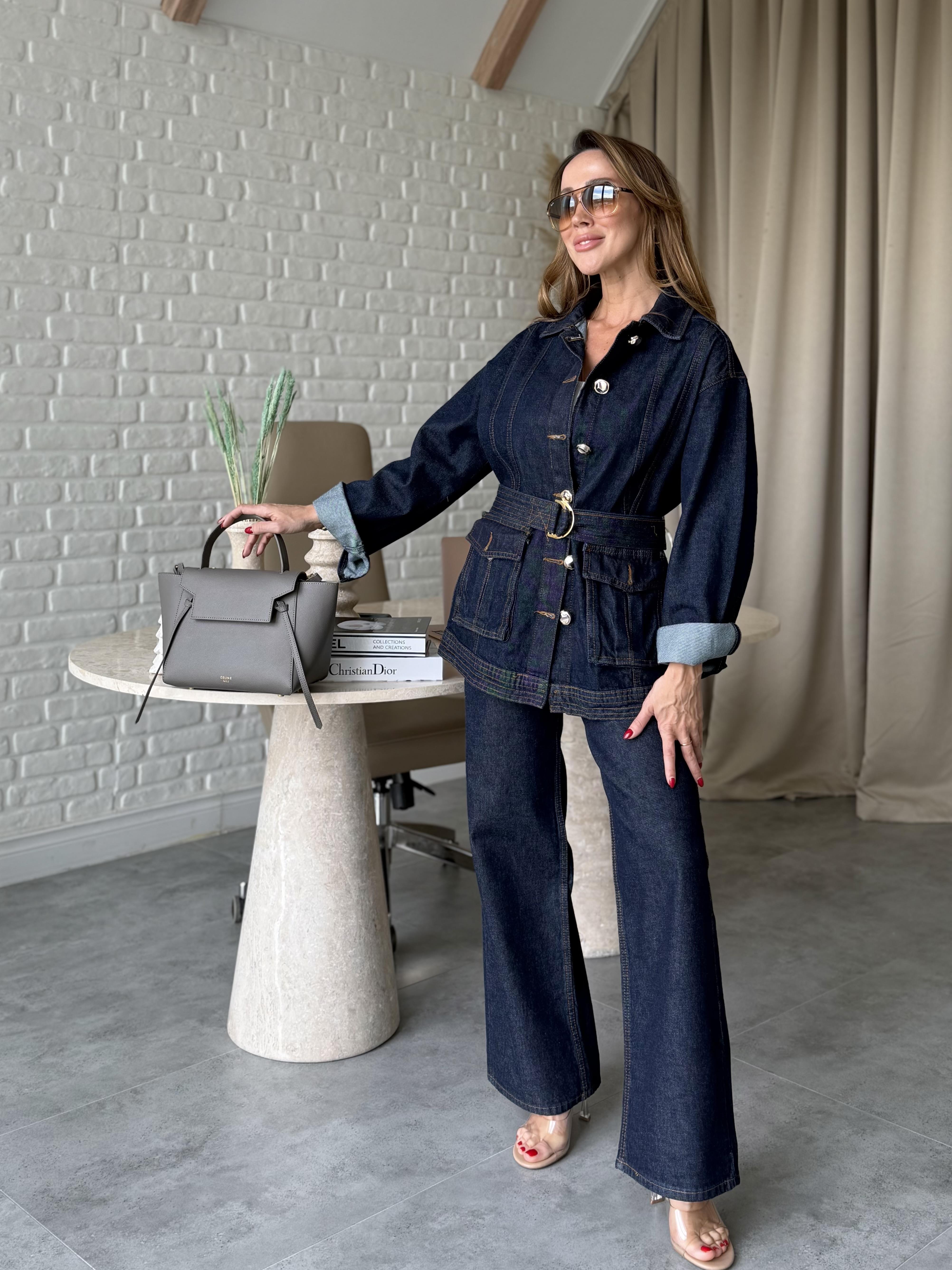 Lacivert Denim Ceket Pantolon Takım