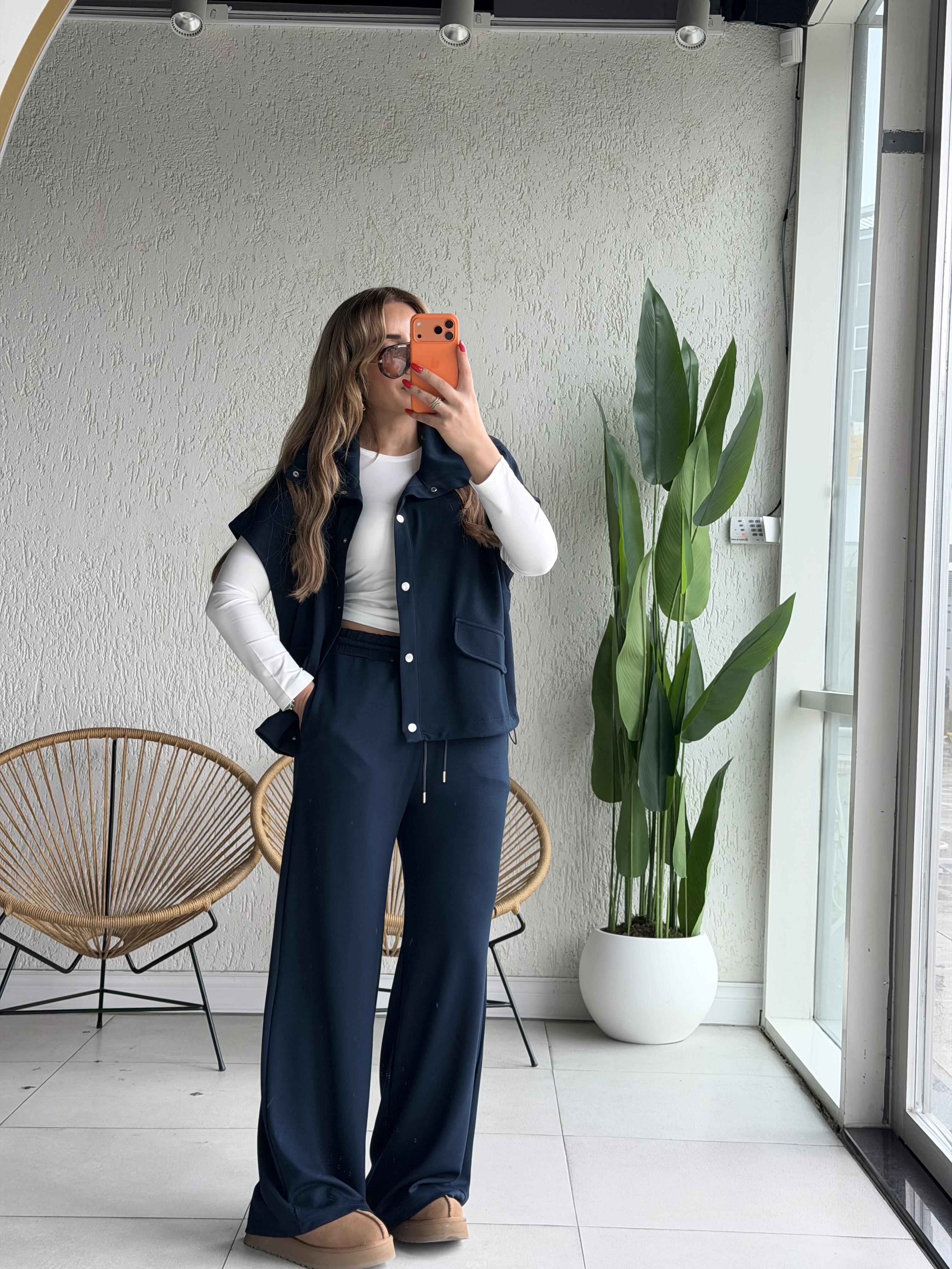 Lacivert Üçlü Modal Takım 