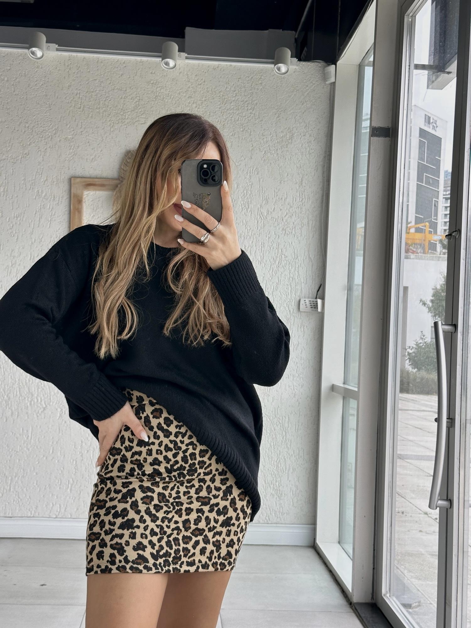 Leopar Desen Kalem Etek