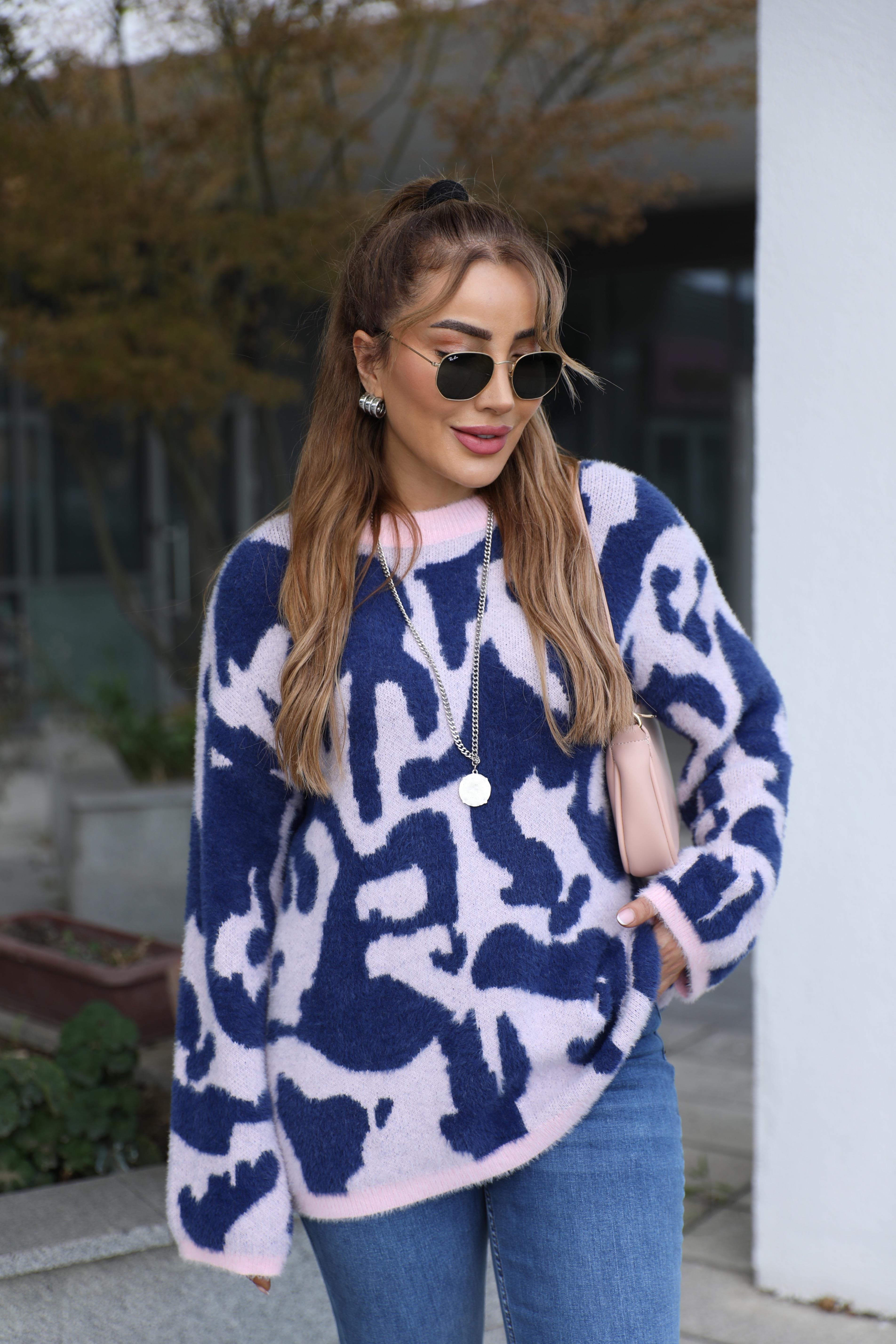 Mavi Pembe Dokulu Kazak