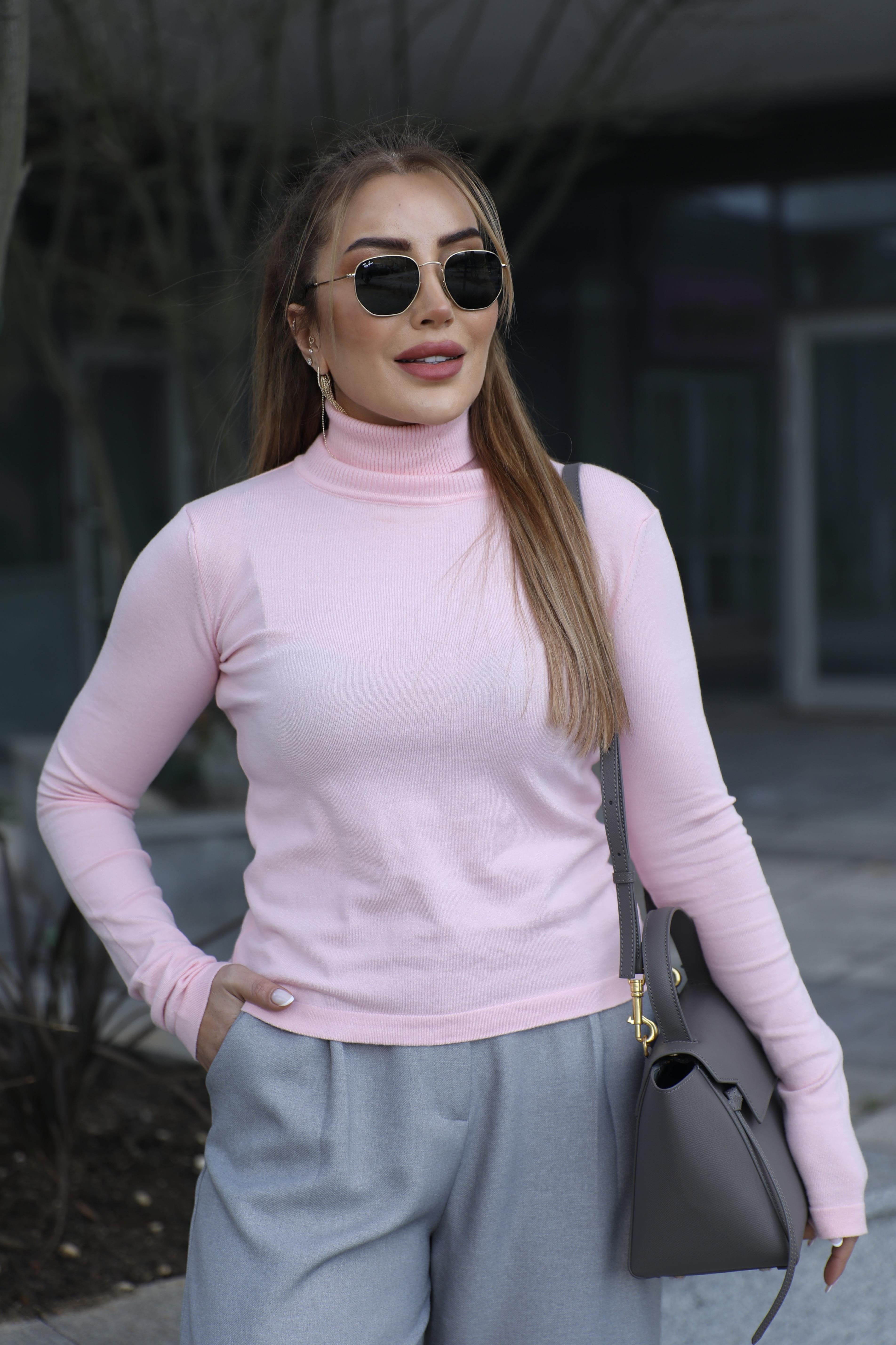 Pembe Balıkçı Triko Bluz