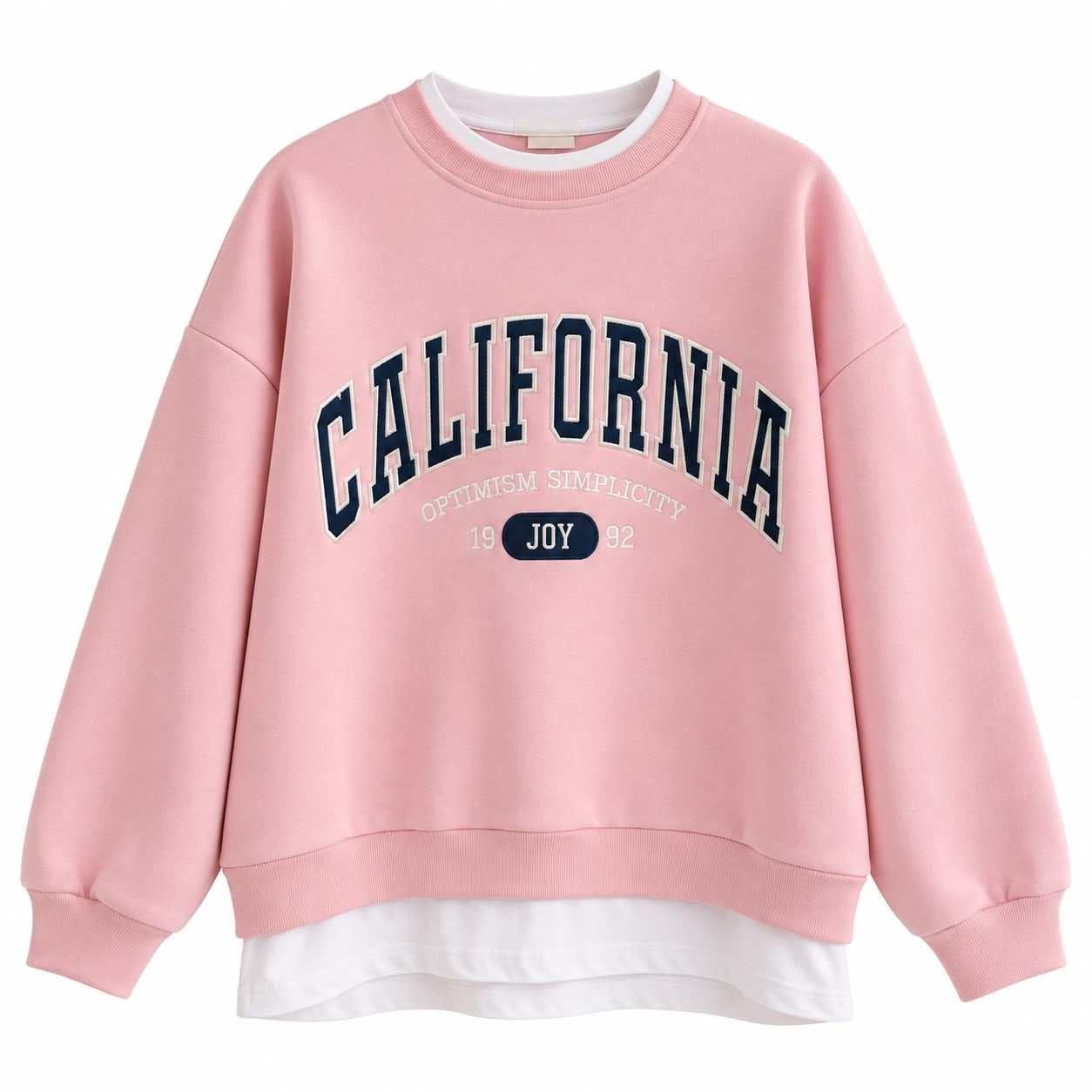 Pembe California Nakışlı Sweat