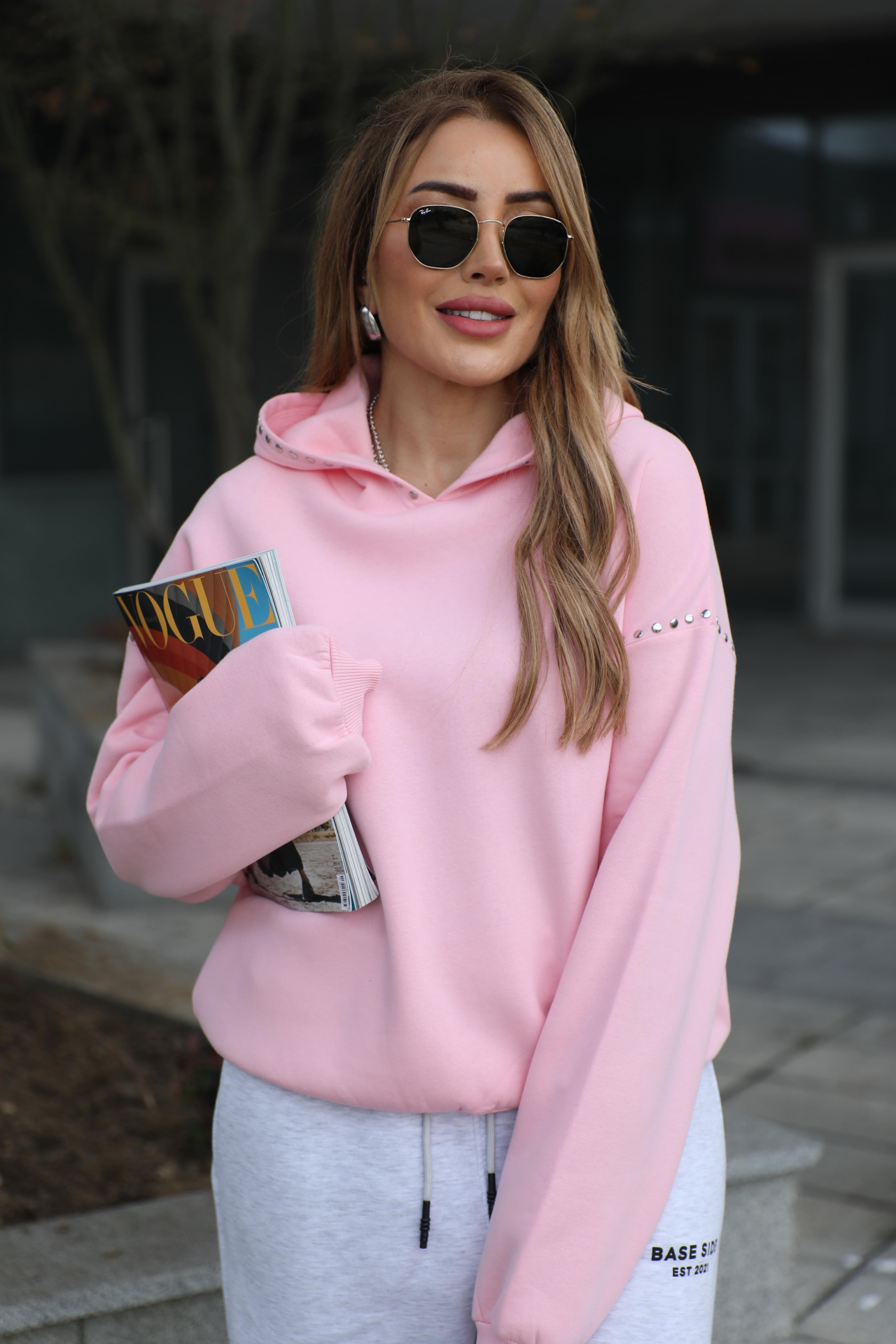 Pembe Gümüş Detaylı Sweat