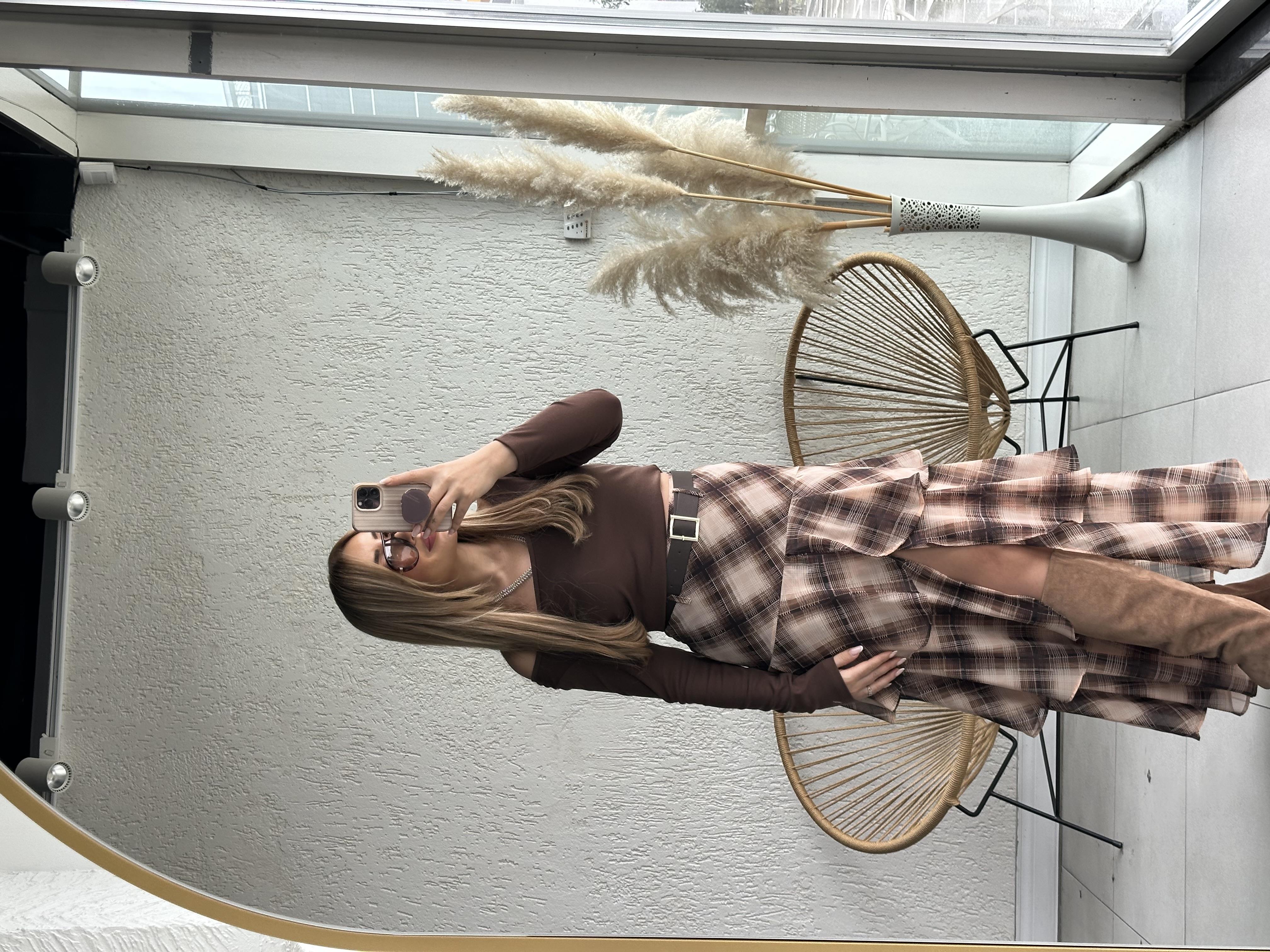 Renkli Volanlı Katlı Etek 