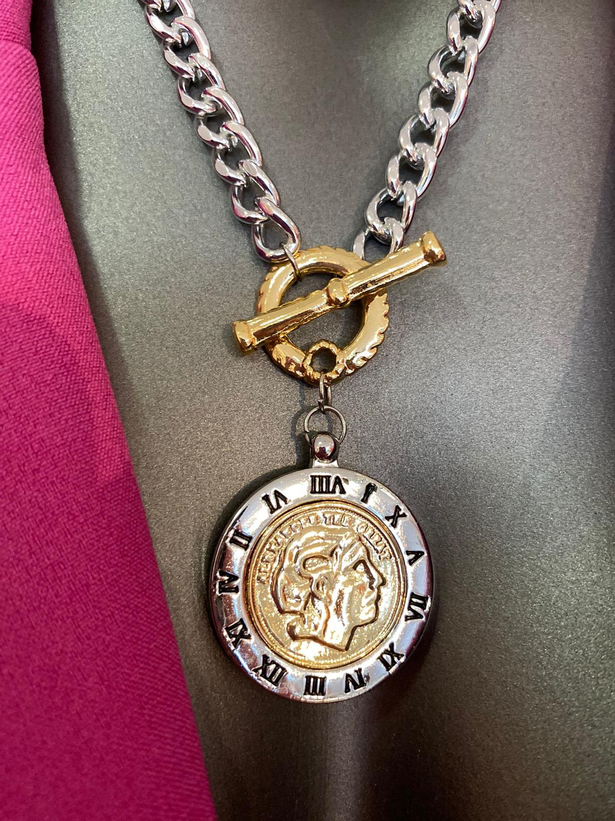 Silver Zincir Madalyonlu Kolye