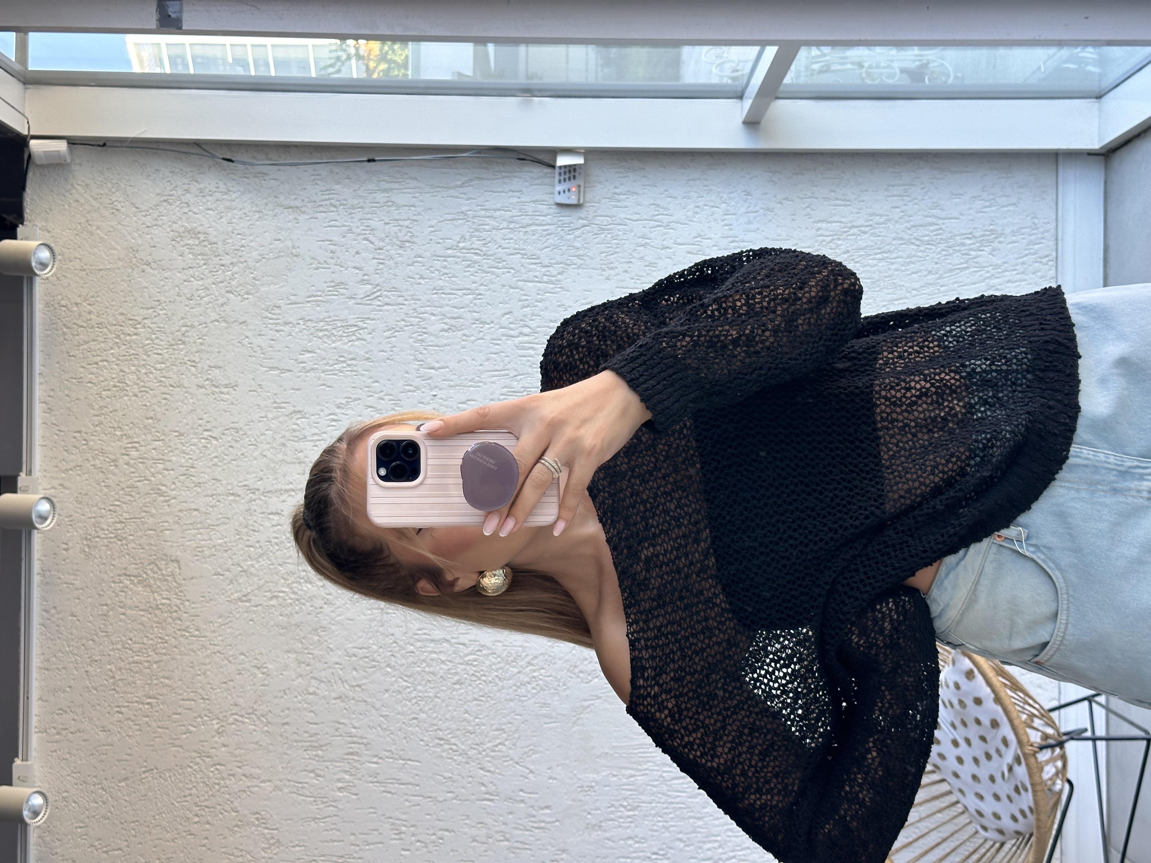 Siyah Merserize Triko Bluz