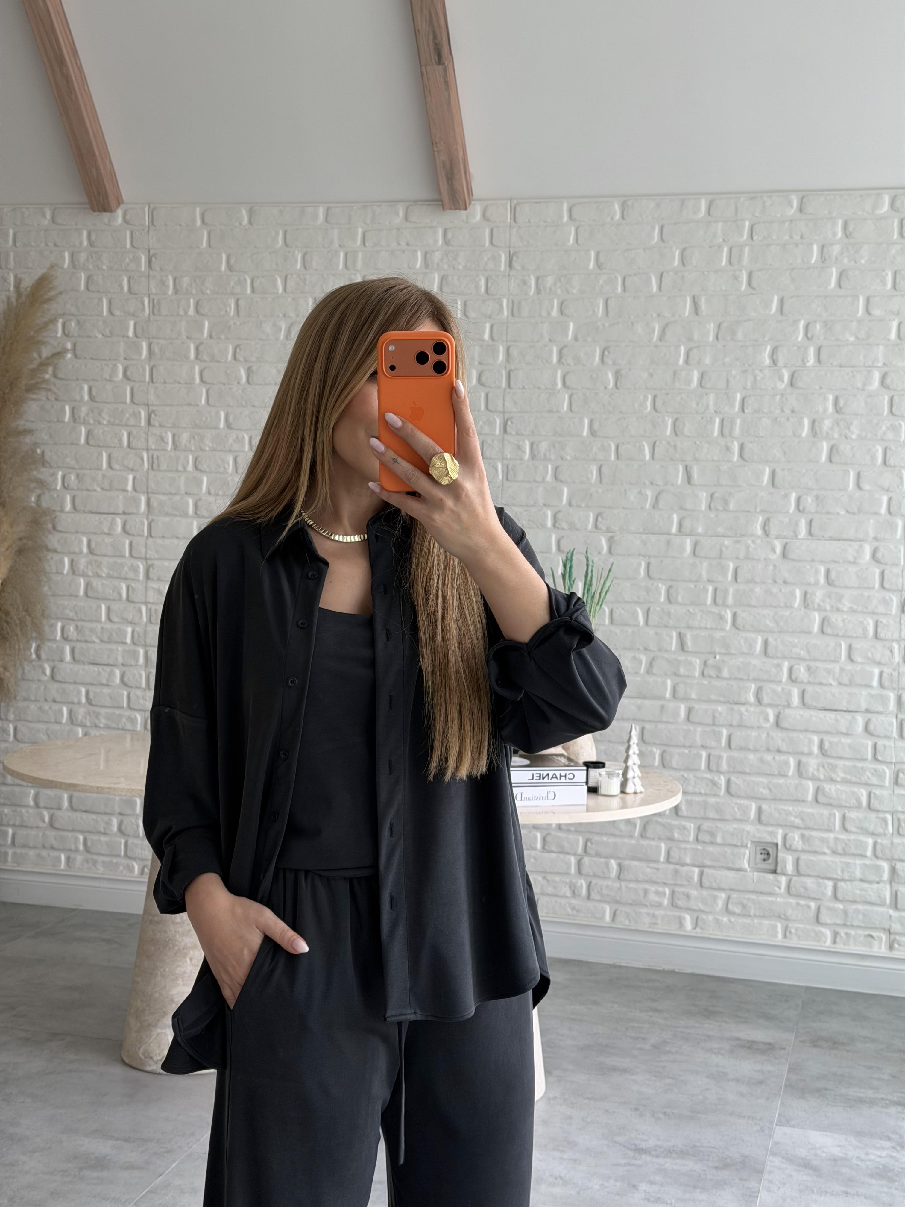 Siyah Üçlü Dokulu Takım