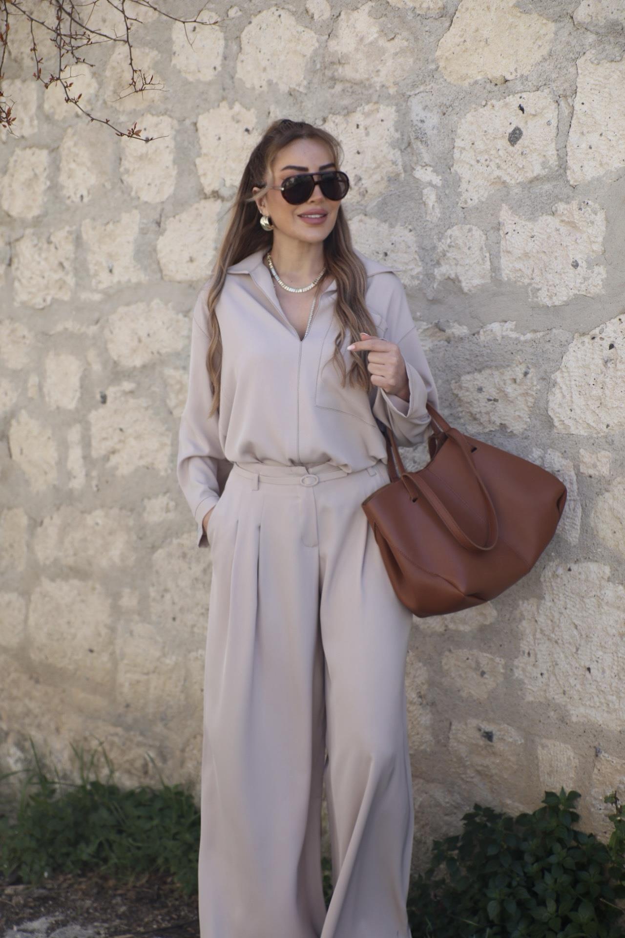 Taş Dökümlü Bluz Pantolon Takım 