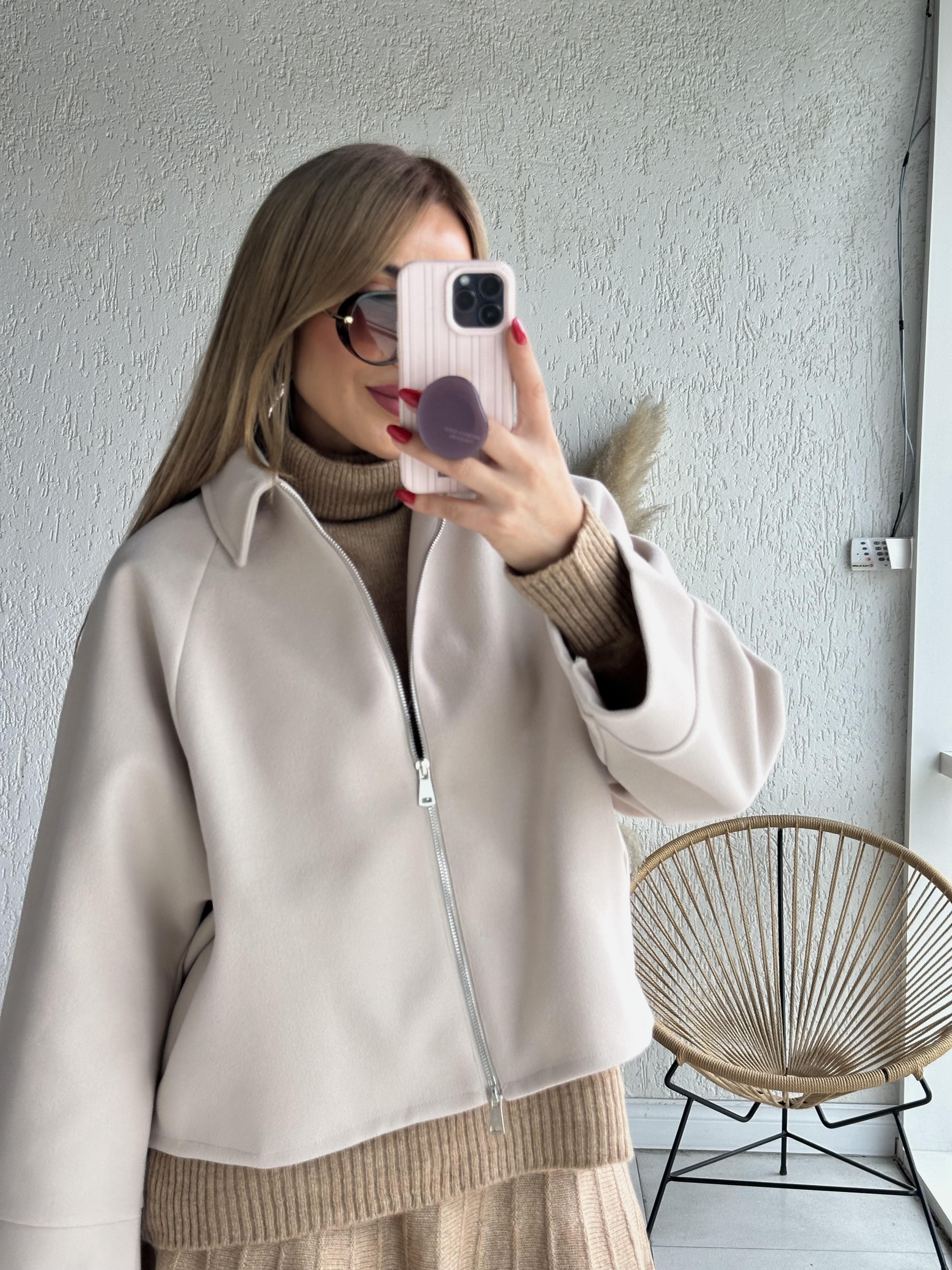 Taş Oversize Kaşe Ceket