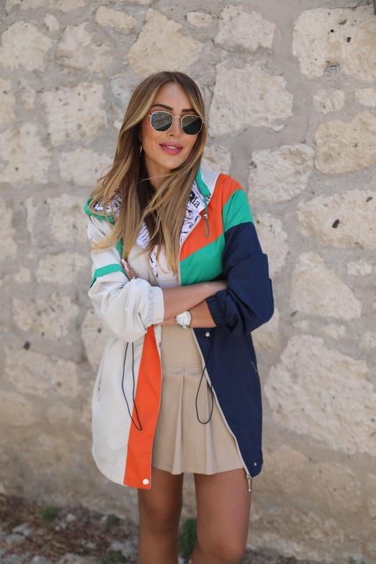 Turuncu Lacivert Renkli Trenç