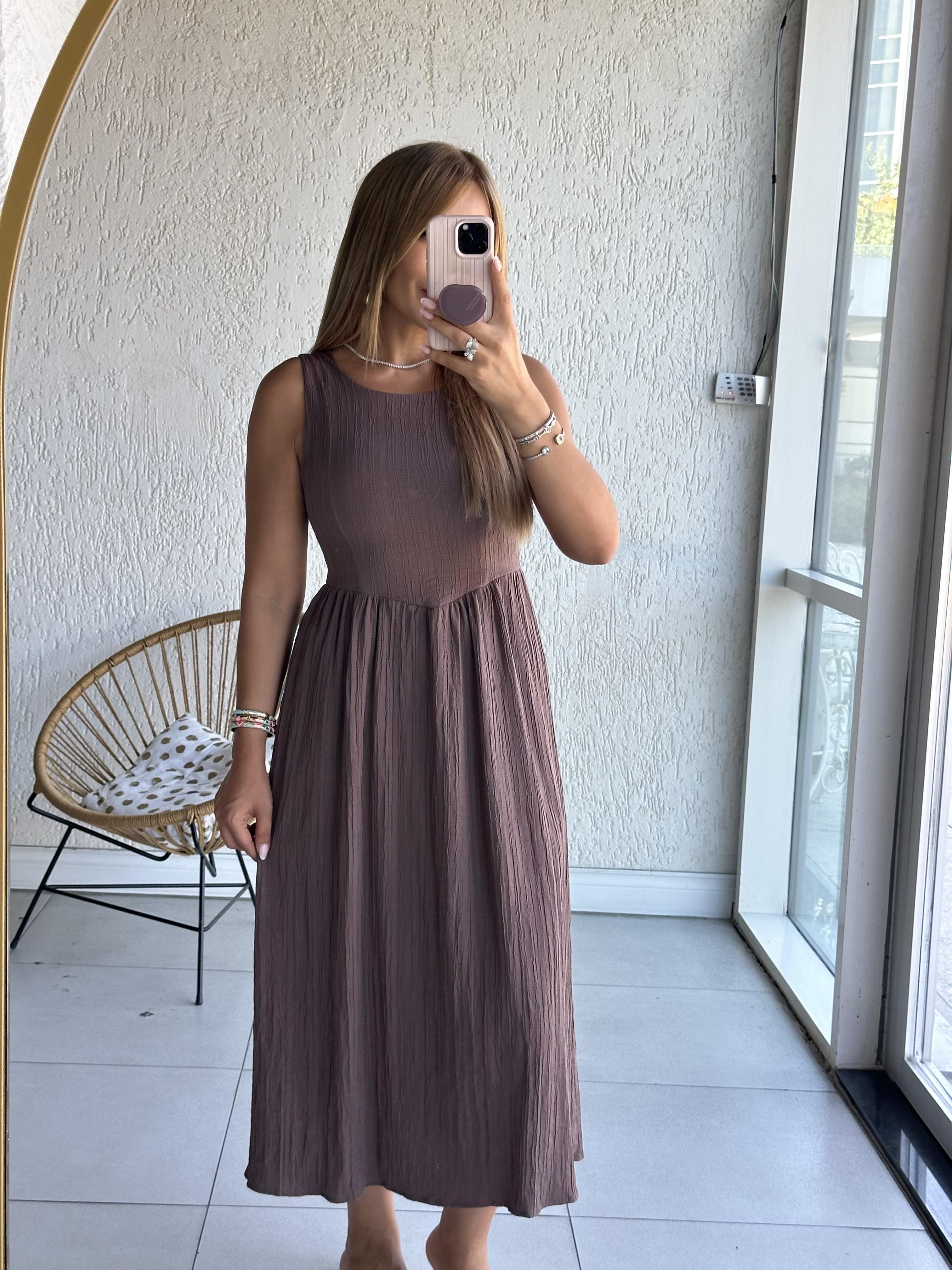 Vizon Sırt U Elbise