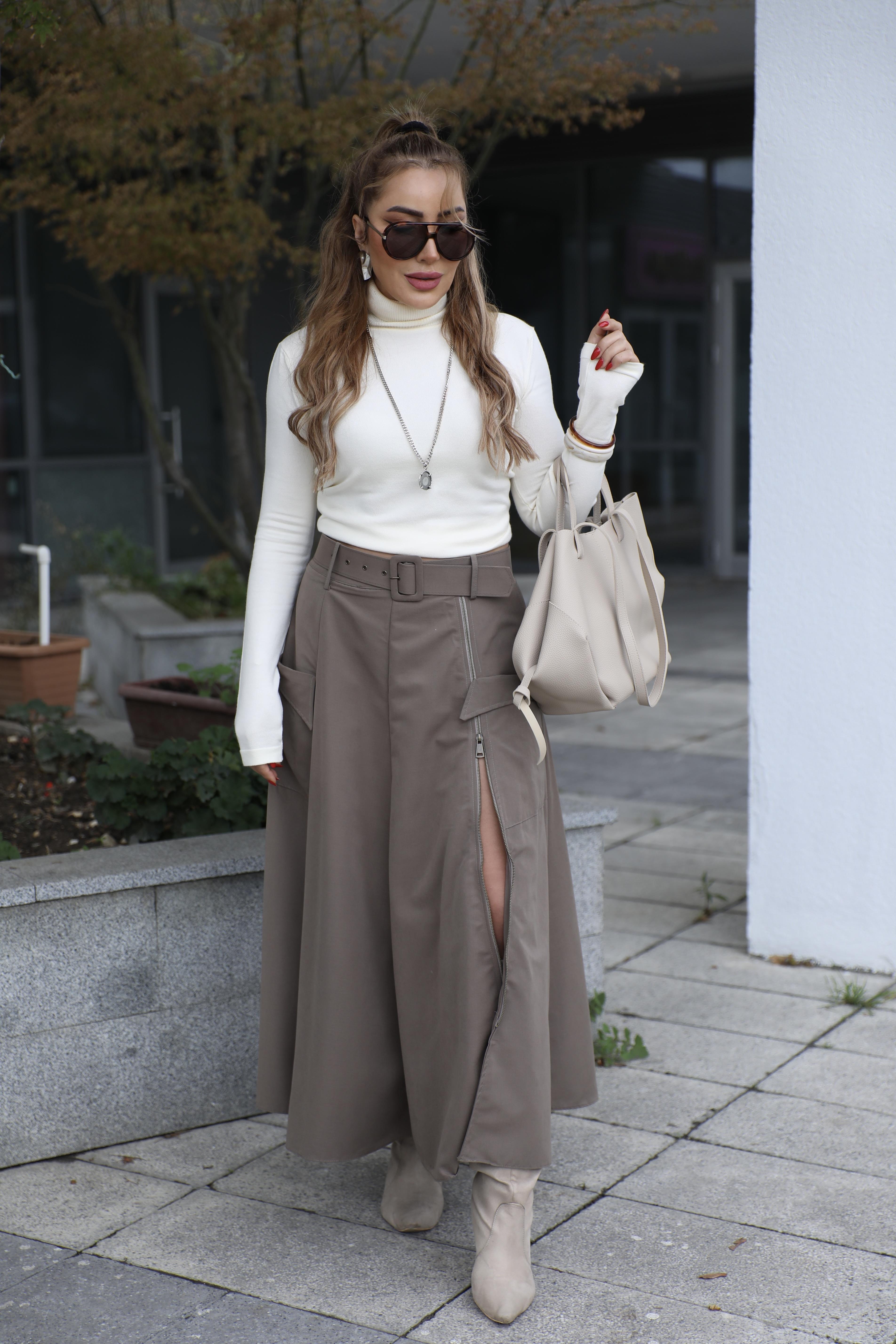 Vizon Tasarım Fermuarlı Etek