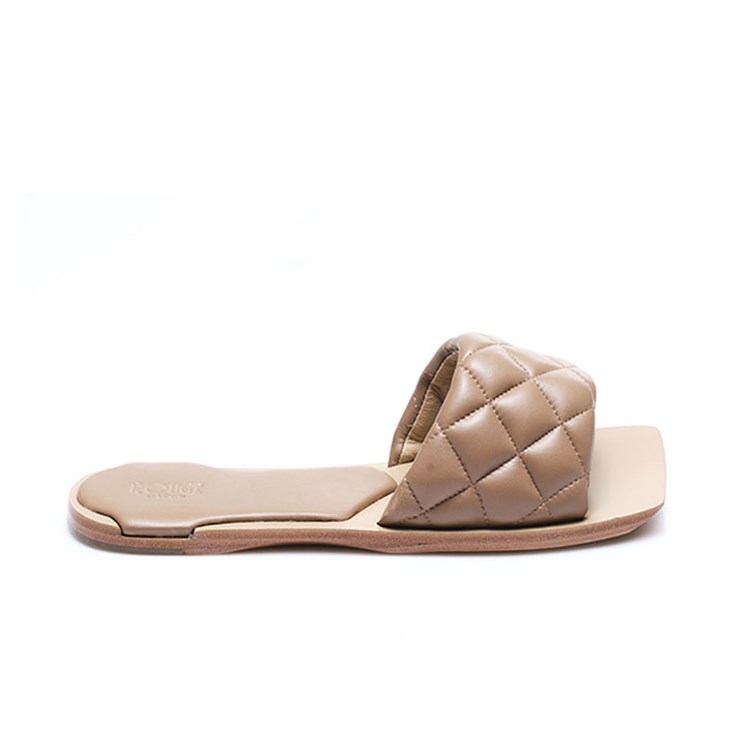 Rouge 1cm Neolit Taban Rugan Deri Nude Kadın Terlik 0197-169