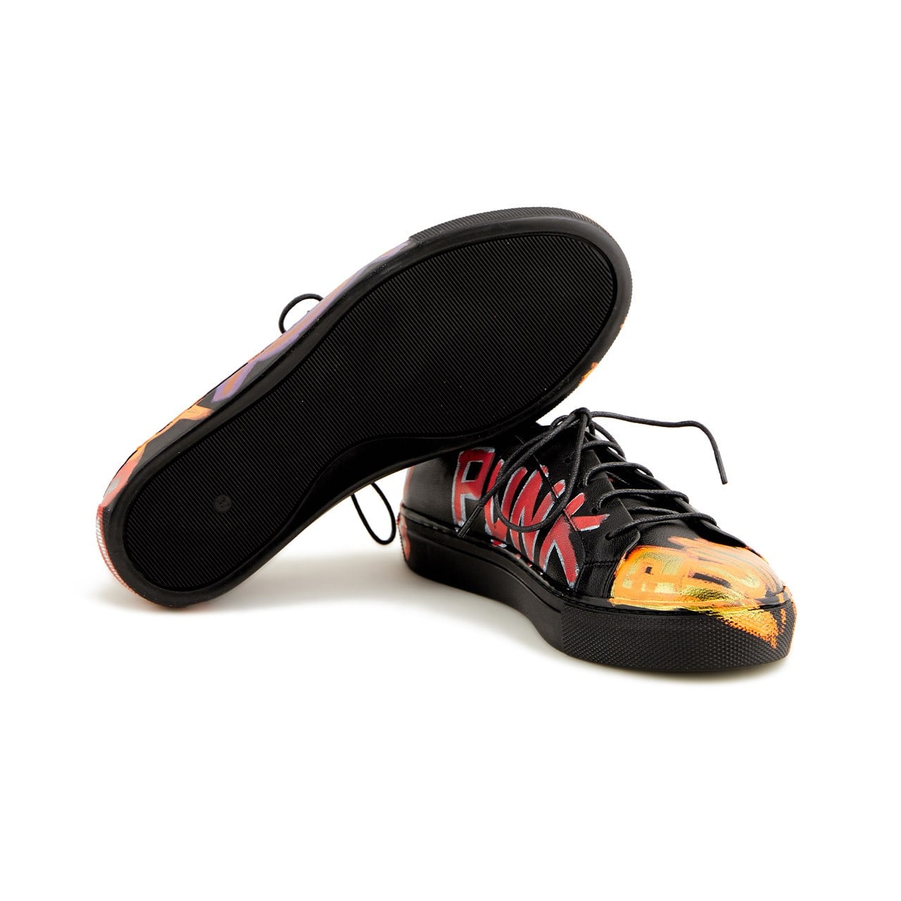 Rouge Kadın Hakiki Deri Bağcıklı Siyah-Gold Sneaker & Spor Ayakkabı 3cm Kauçuk Taban 1426-18