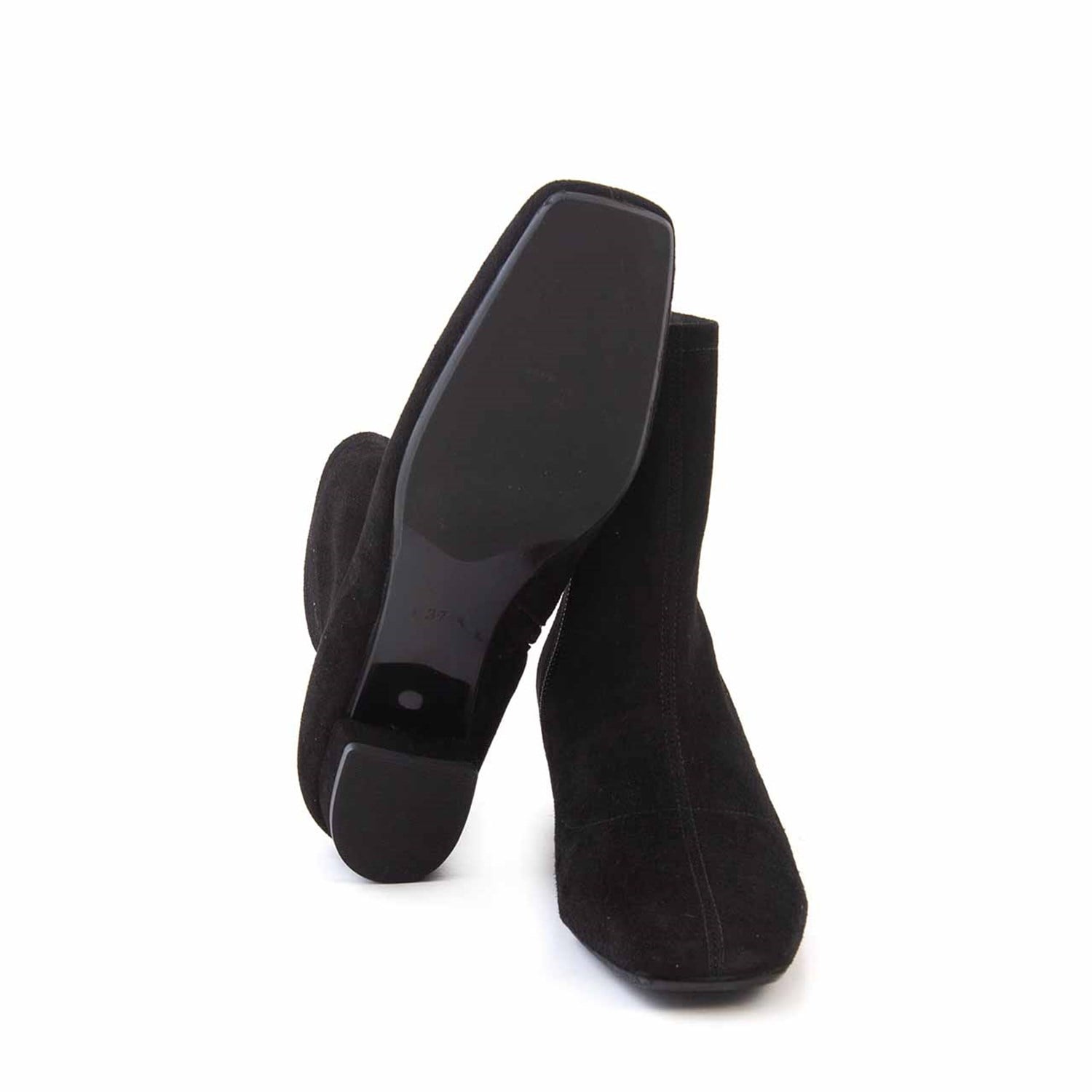 Rouge Kadın Hakiki Deri Enjeksiyon Neolit Taban Siyah Süet Günlük Bot